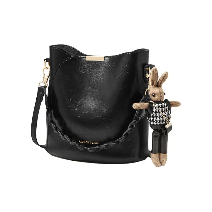 15 MINS Сумка из синтетической кожи ведрообразная сумка сумка через плечо стандартная женская кофейного черного цвета