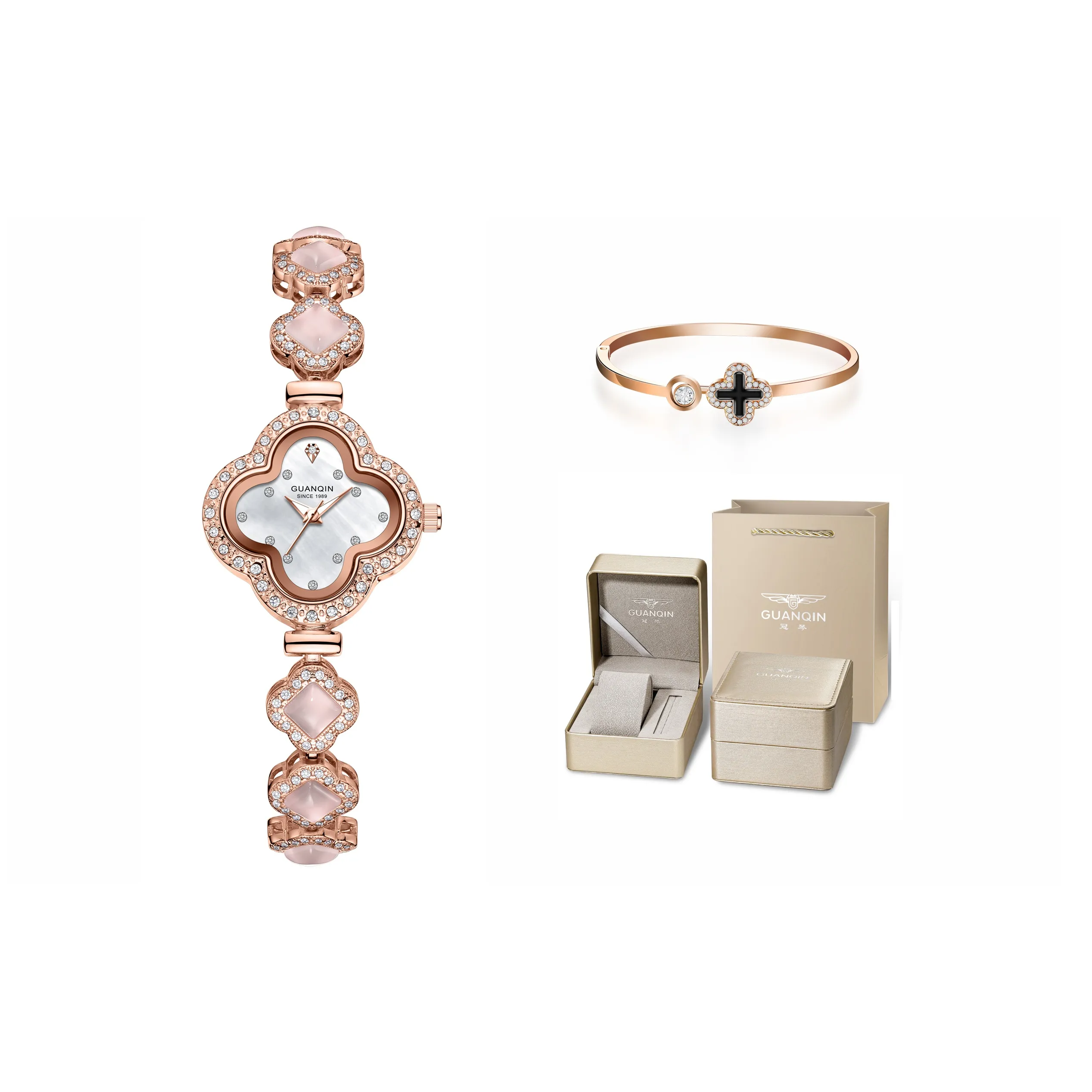 GUANQIN Кварцевый механизм Часы Женские Многоцветный циферблат