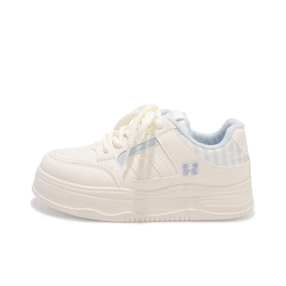 BLUBLONC Slip-resistant Abrasion-resistant Low-top Skateboard Shoes Women's Blue BLUBLONC Противоскользящие Износостойкие Низкие Кеды для Скейтбординга Женские Синие