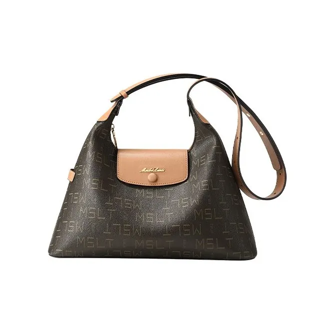 MashaLanti PVC с синтетической кожей сумка через плечо стандартная женская кофейно-чайный коричневый