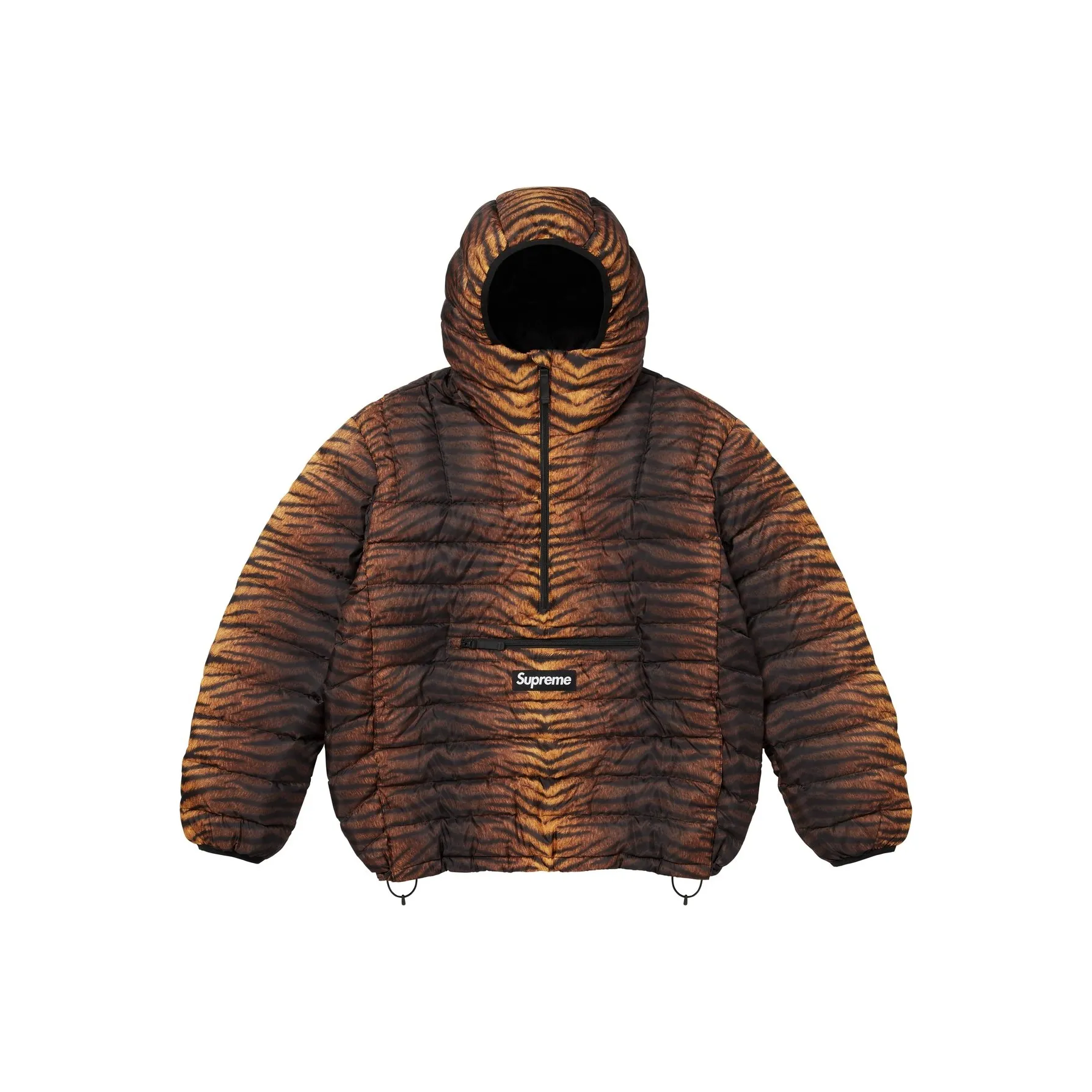Supreme FW25 WEEK6 Micro Down Полузастежка Hooded Pullover Down Jacket Unisex