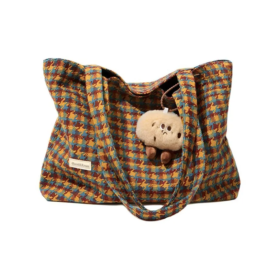 CinvaiKrose Shoulder Bags Houndstooth Yellow