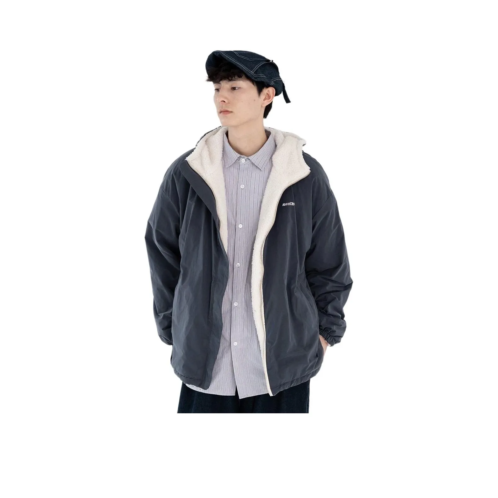 BONAS Темно-синий Синий Мужской Пуховик (Пуховая куртка)