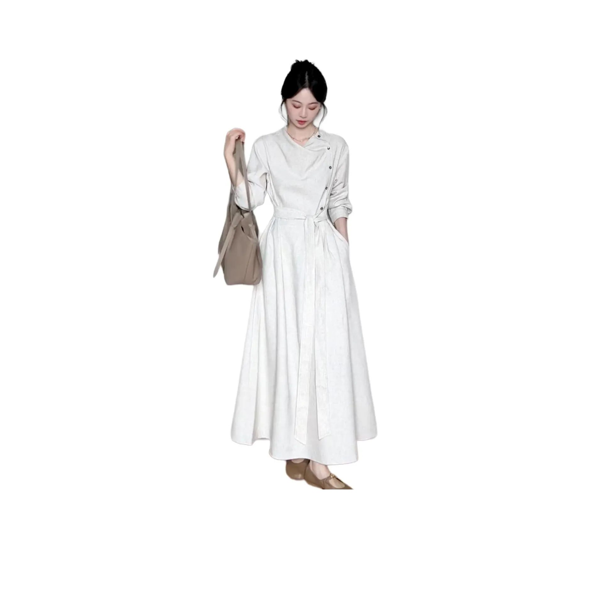 LANGQING Длинное платье с длинными рукавами женское