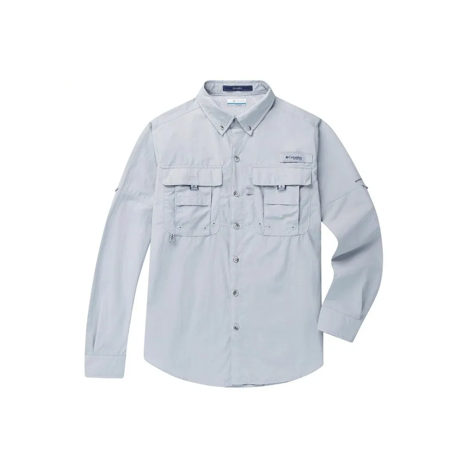 Columbia Длинный рукав рубашка мужская светло-серый