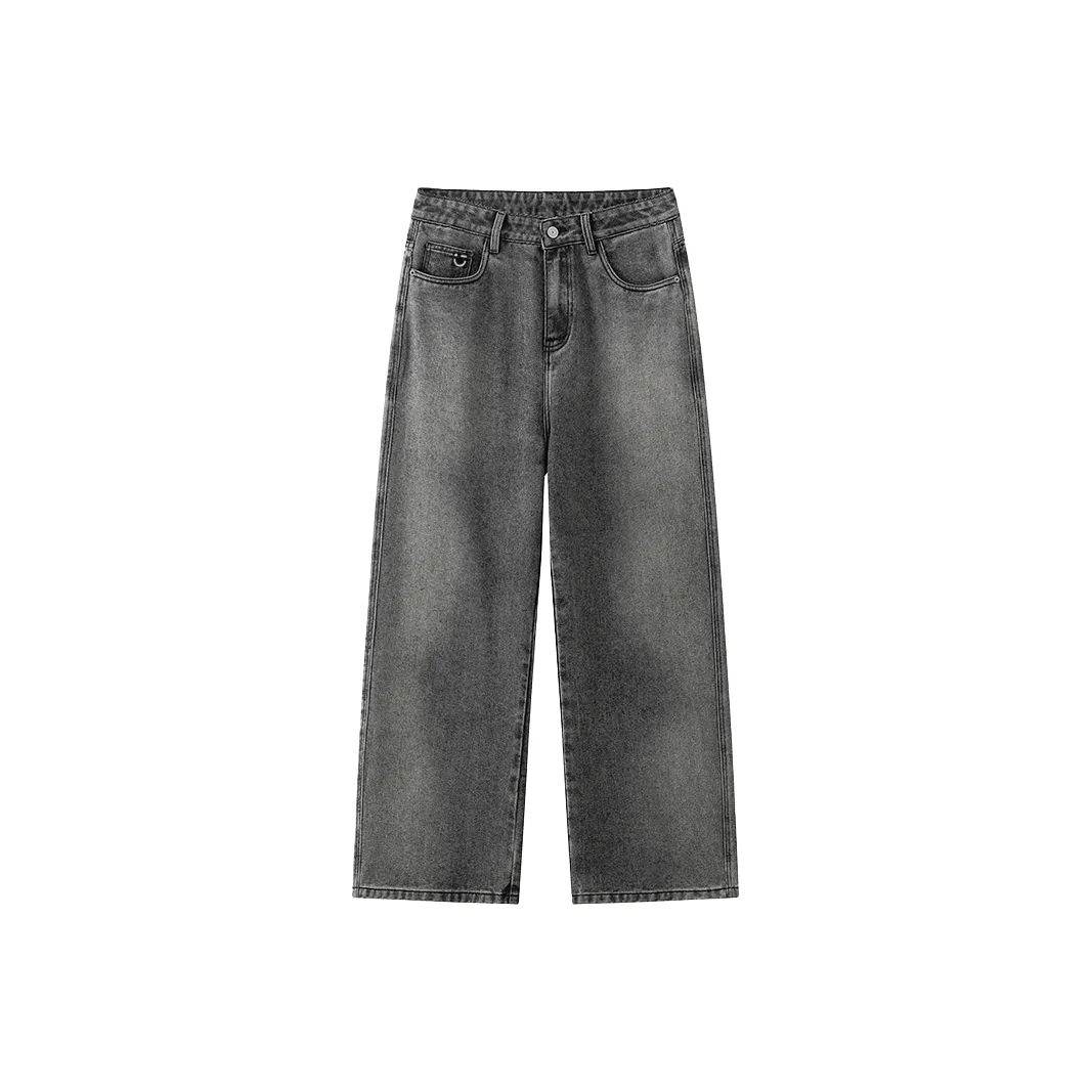 Miniso Черный Серый Цвет Унисекс Джинсы