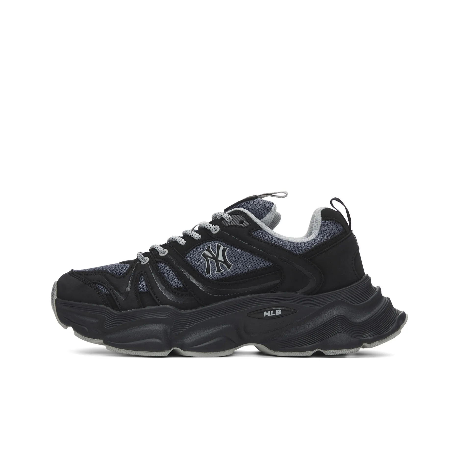 MLB New York Yankees Дышащий Рекомендуемый рост Увеличение Низкий Топ Толстая подошва Кроссовки Унисекс Черный