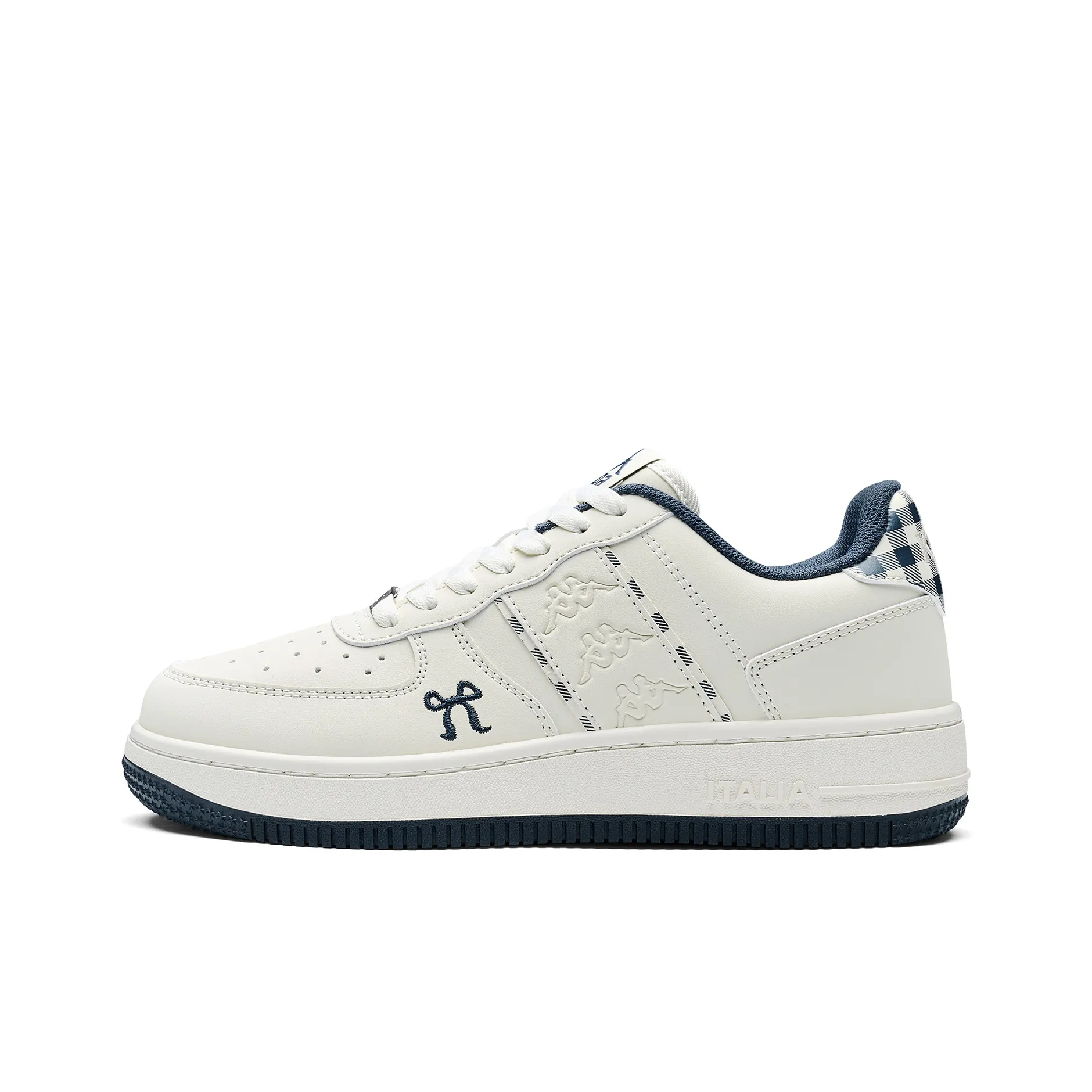 KAPPA Спина к Спине Устойчивые к истиранию Низкие Кроссовки для скейтбординга Женские Бежево-желтый Океанский синий