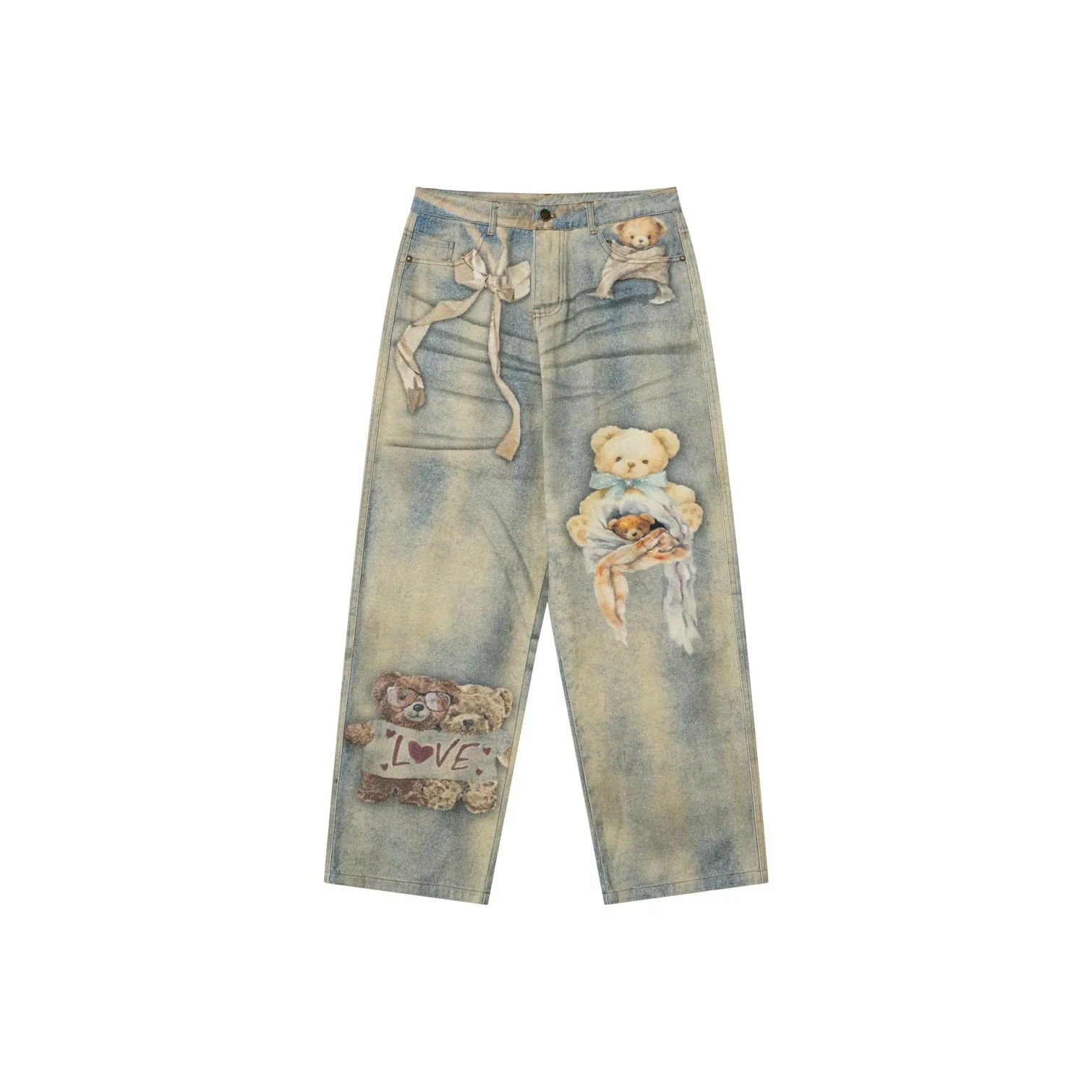 TREND ST Blue Unisex Jeans TREND ST Синий Унисекс Джинсы