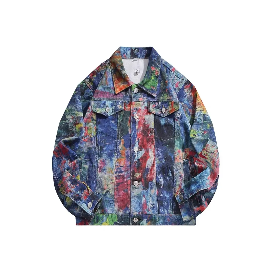 THINGYLAB Изображение Цвет Граффити Мужской Джинсовые Куртки