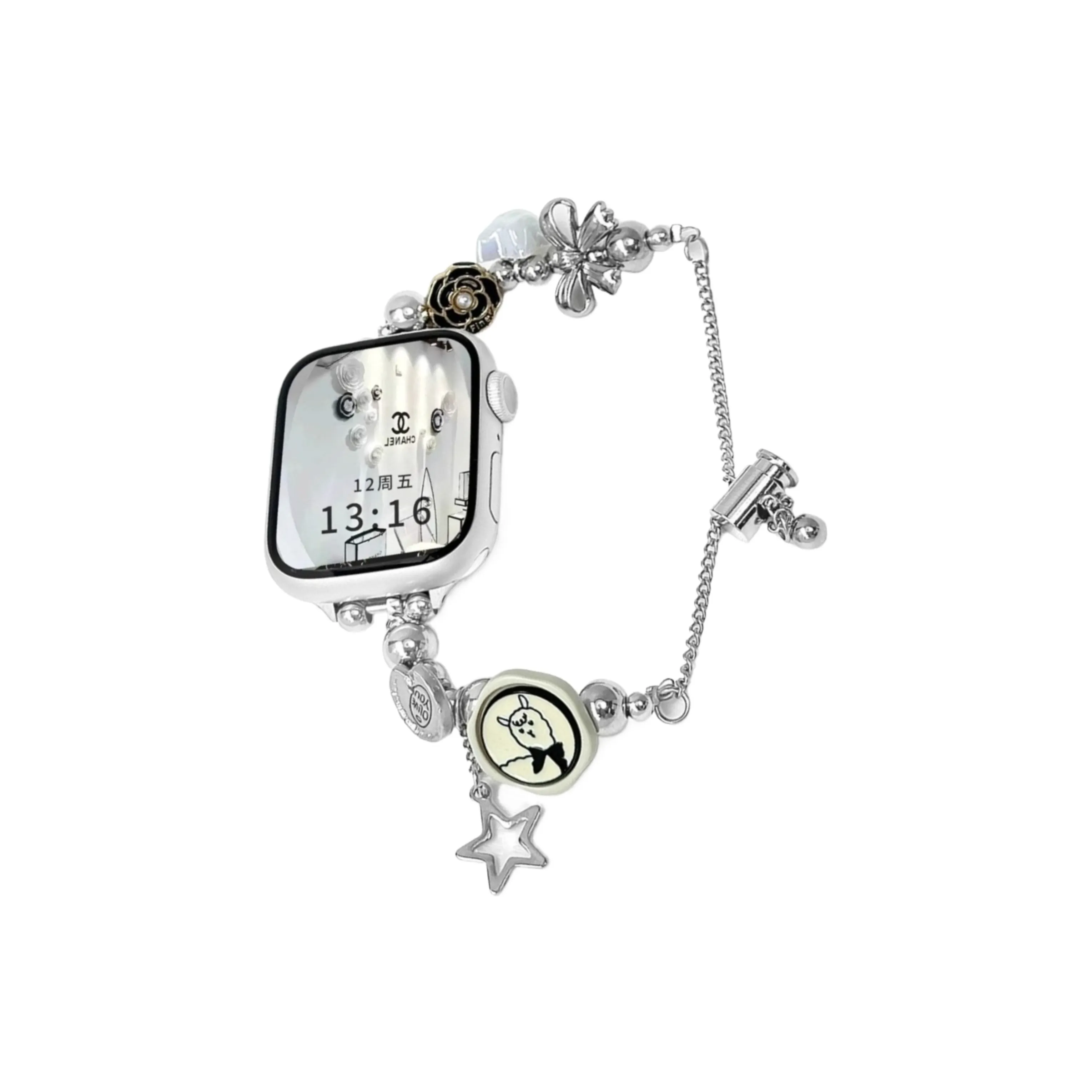 Dymanda Ремень Apple Совместимость Нержавеющая сталь Материал бусины