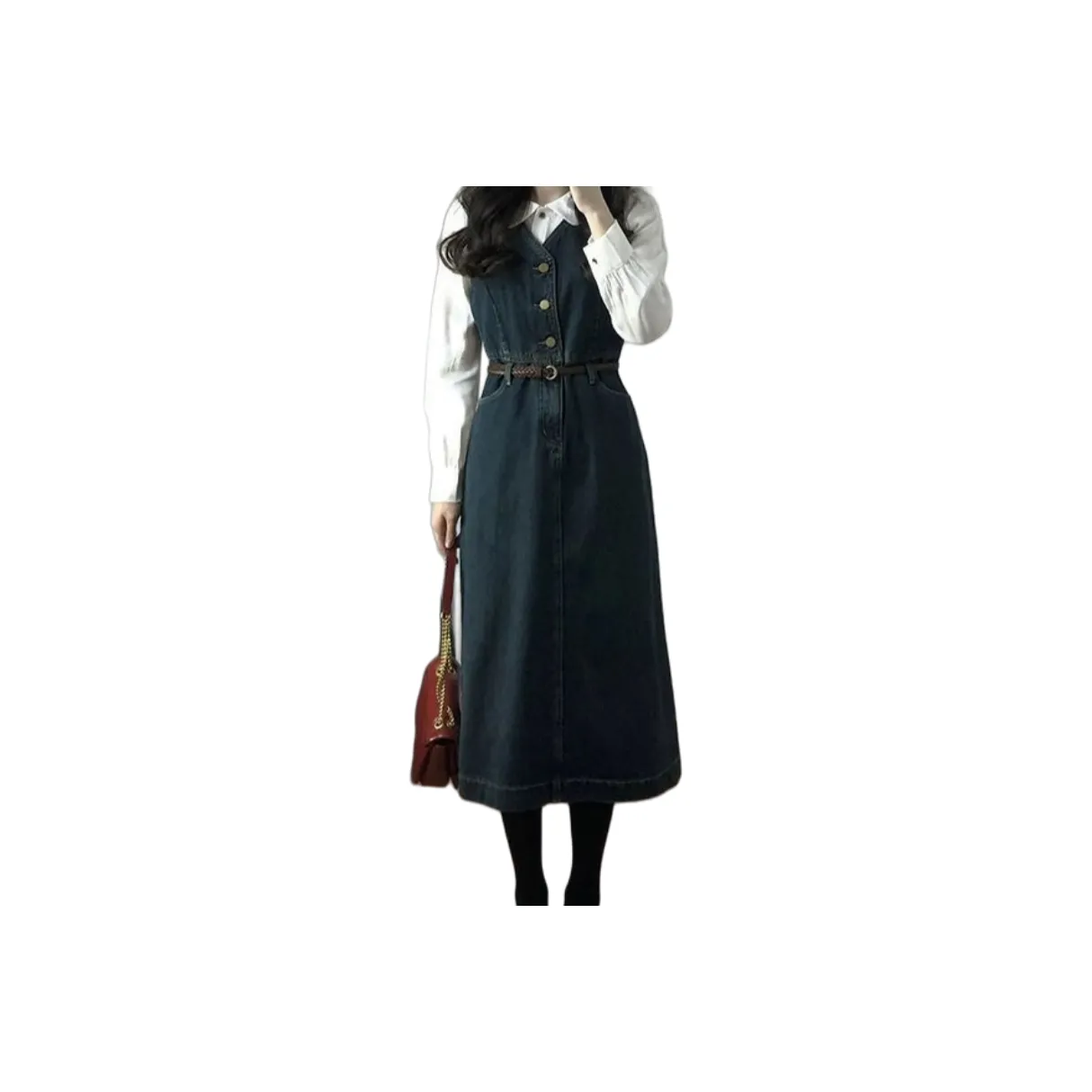 XIANSINIAO Длинное платье с длинными рукавами женское