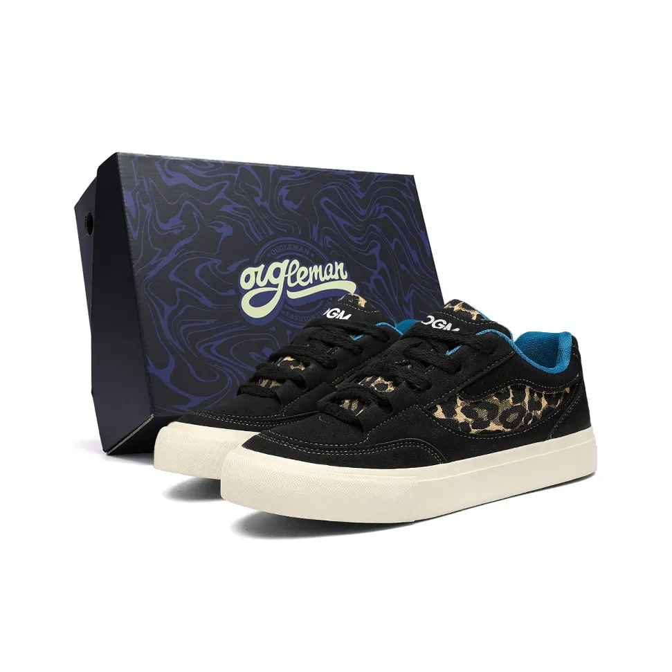 OUGLEMEN Покрытие Износостойкое Дышащий Противоскользящий Низкий Топ Скейтборд Кроссовки Мужские