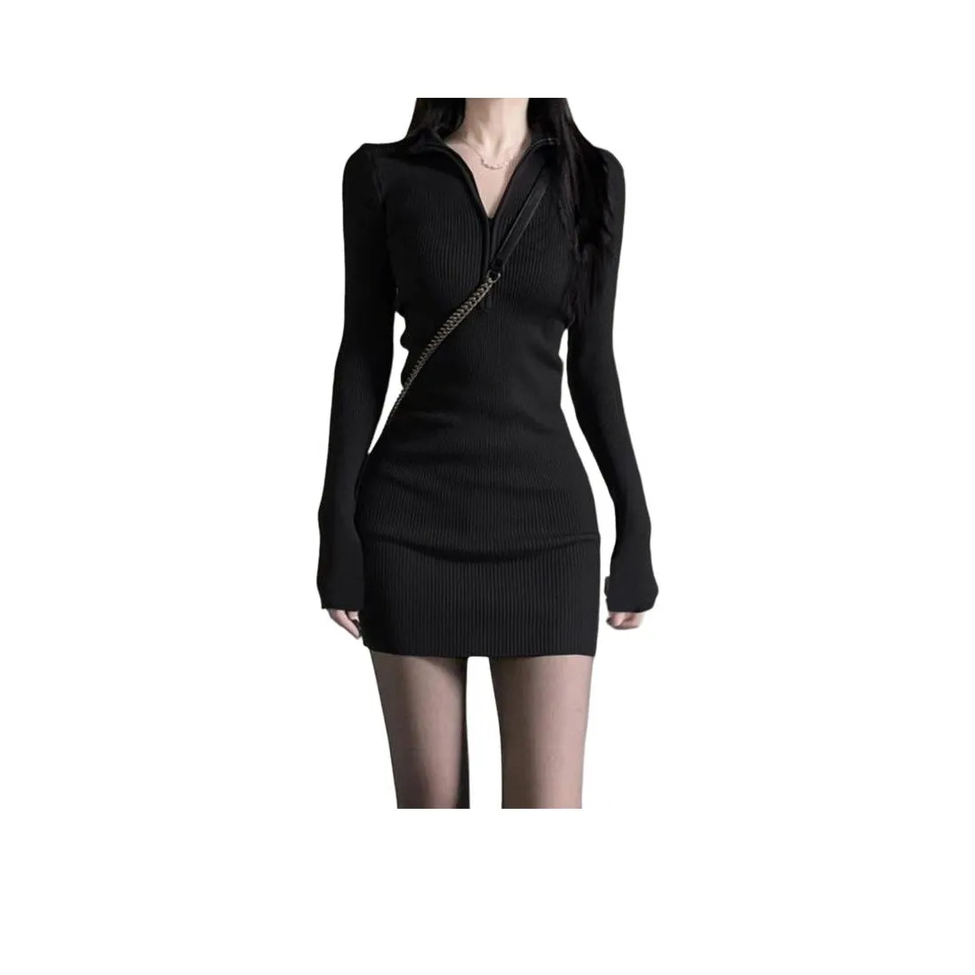 XIANSINIAO Длинное платье с длинными рукавами женское