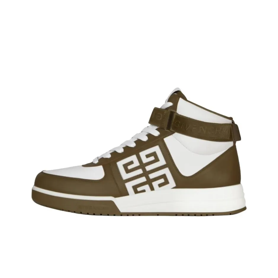 Givenchy G4 Skateboard Shoes Men High-Top Khaki White