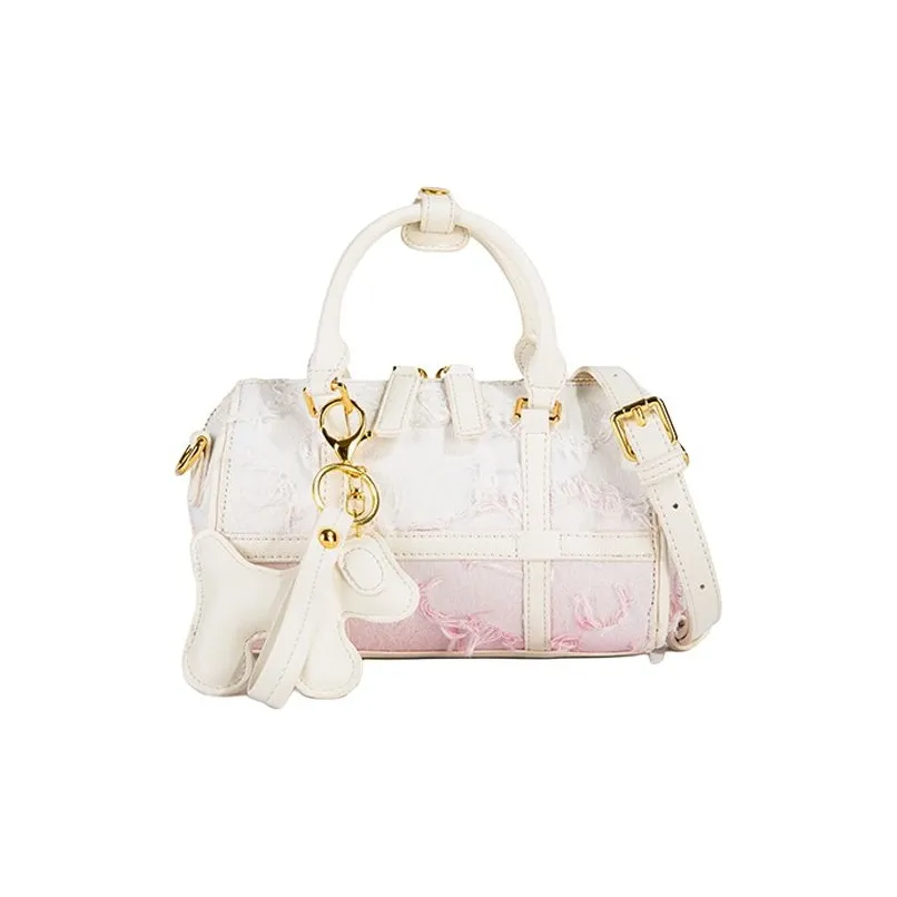 MACKJANICE Полиуретан Сумка Женская Кисточка Градиент Розовый Кисточка Белый