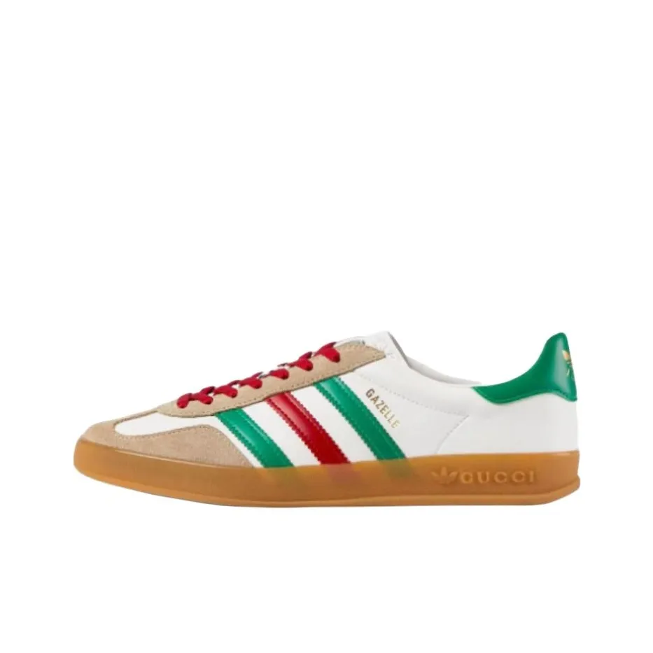 Adidas Originals X GUCCI Gazelle Skateboard Shoes Women's Low Top White