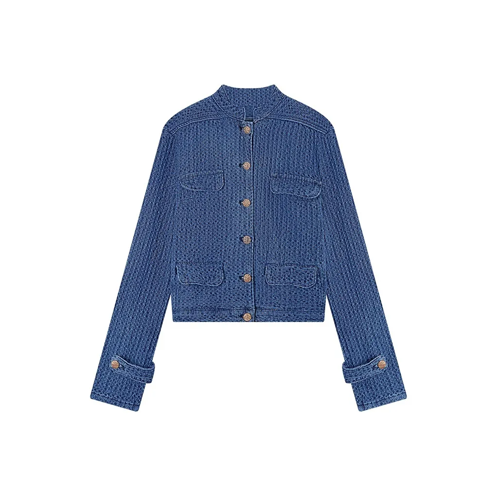 YEARNED Синий Женский Короткий Пальто