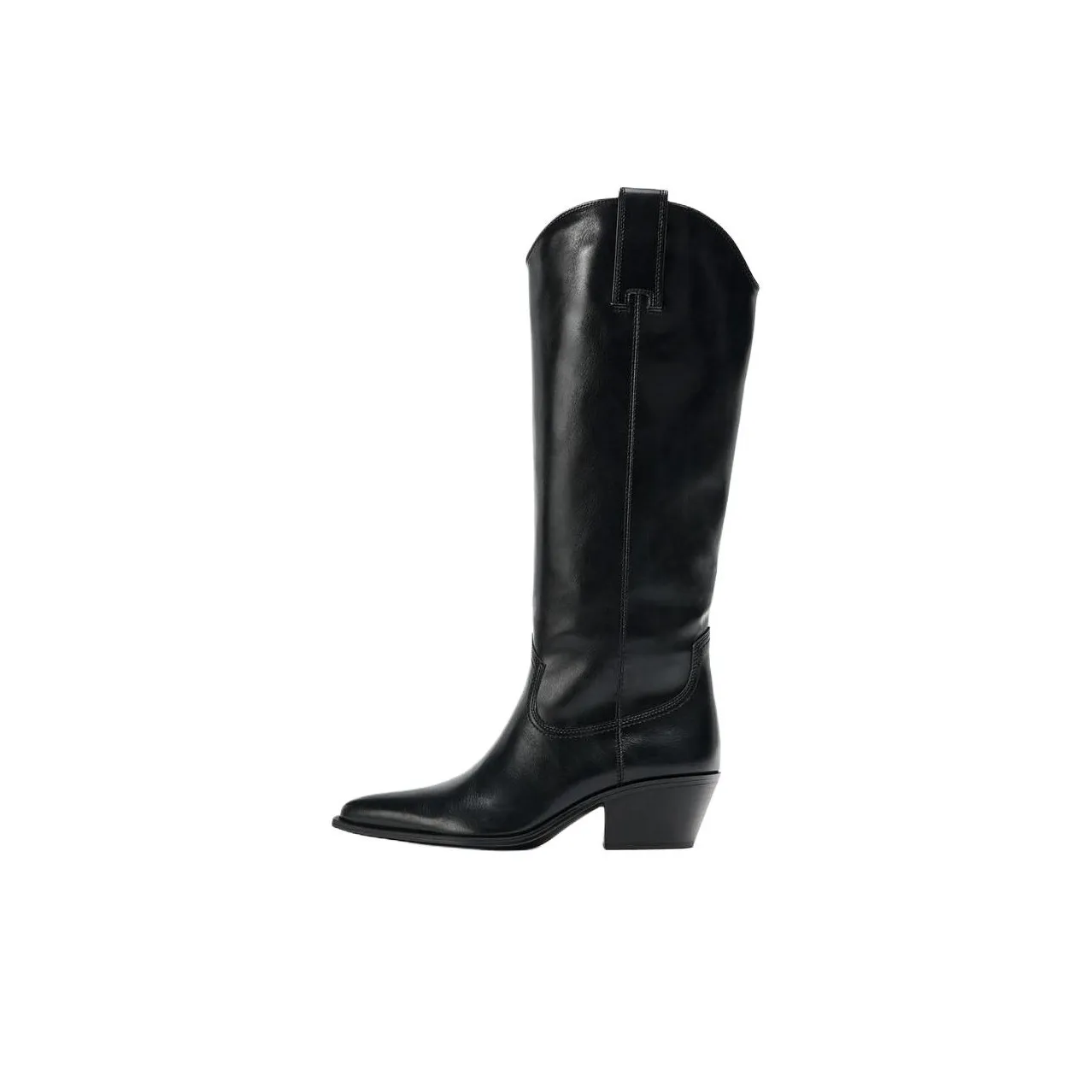 ZARA Колено Высокие сапоги 5 см Женские Черные