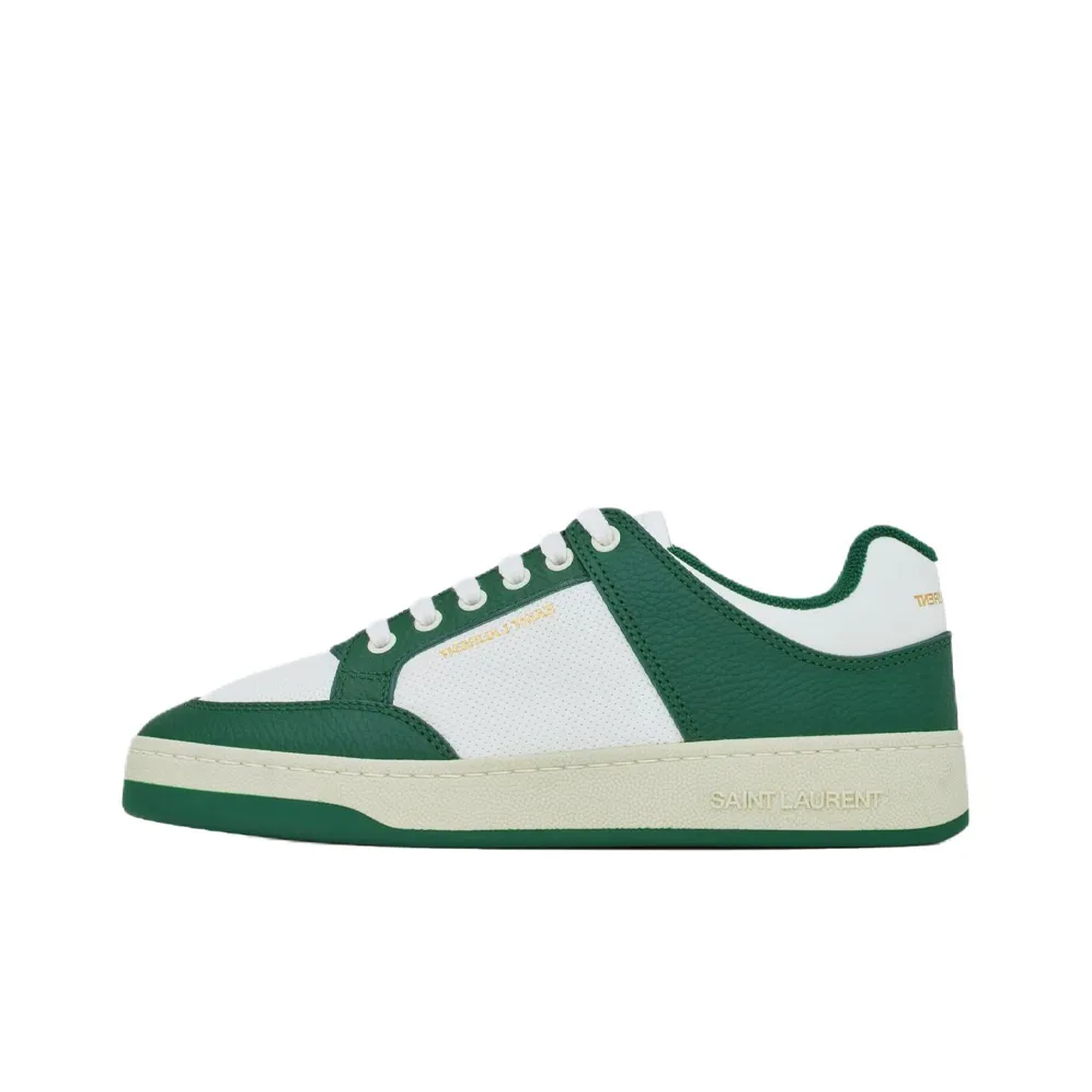 SAINT LAURENT Skateboard Shoes Women's Low Top White Green
