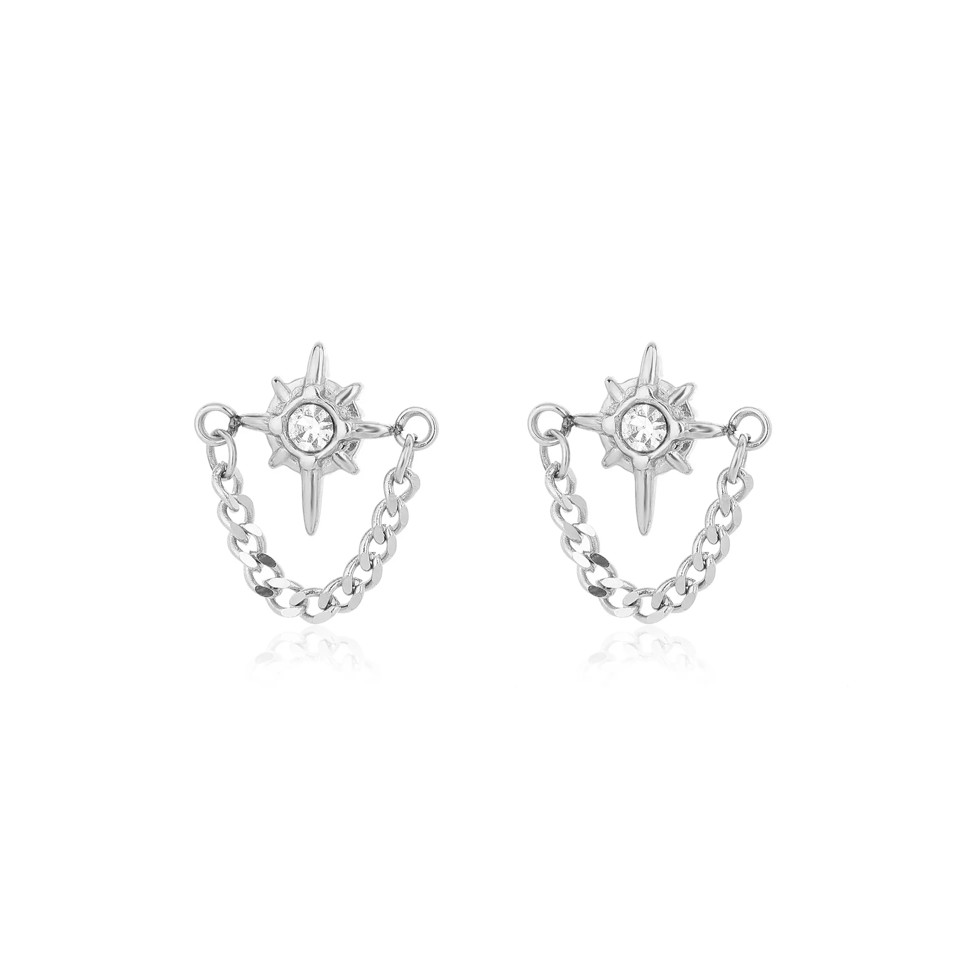 FAIRWHALE Титановые стальные серьги-гвоздики унисекс