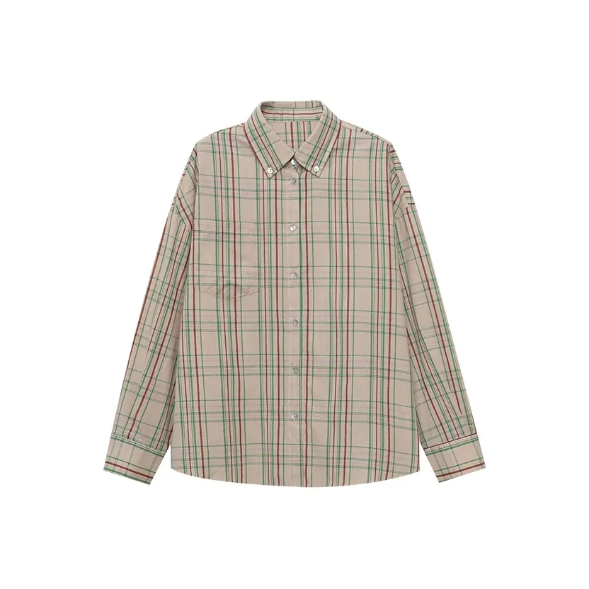 CHARM PICK Абрикосовая клетка Женские рубашки