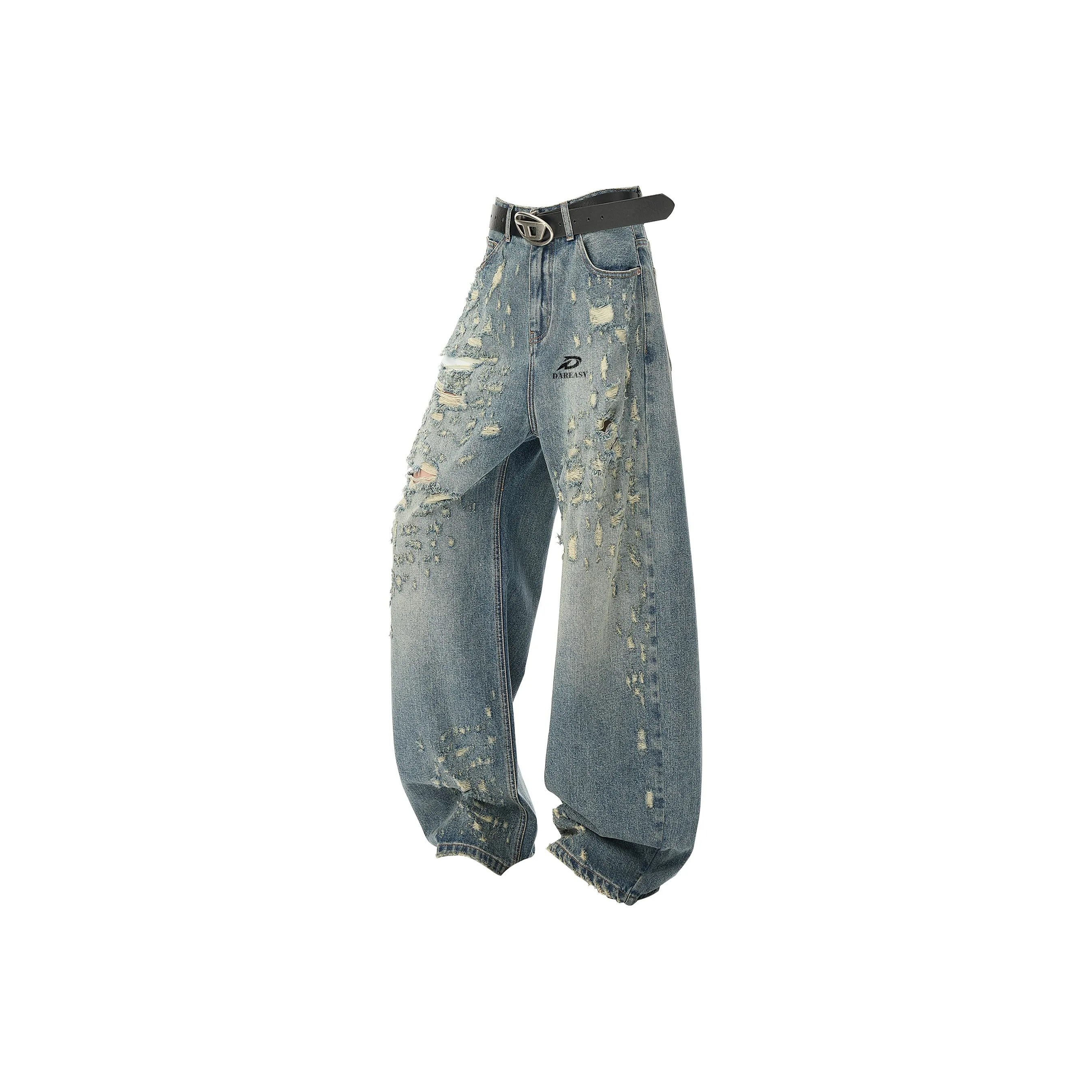 DAREASY Ностальгический синий унисекс джинсы