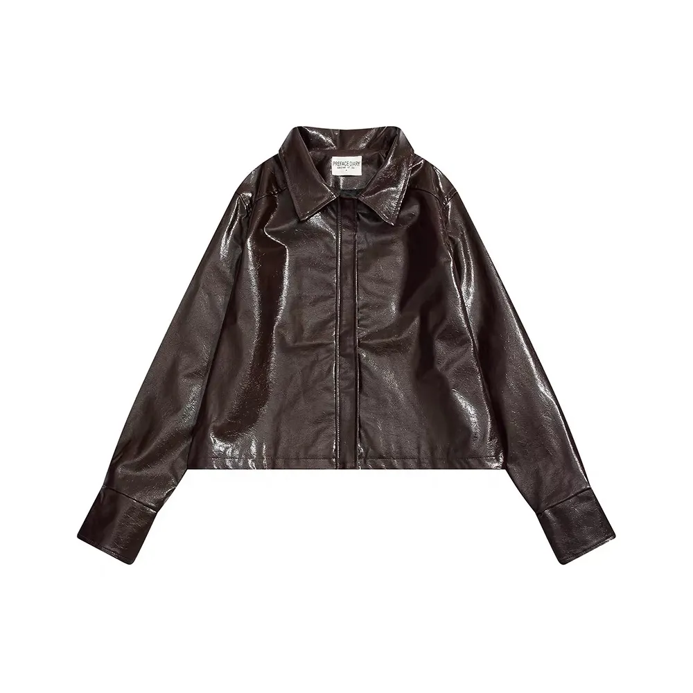 THINGYLAB Красный кофе Мужская кожаная куртка