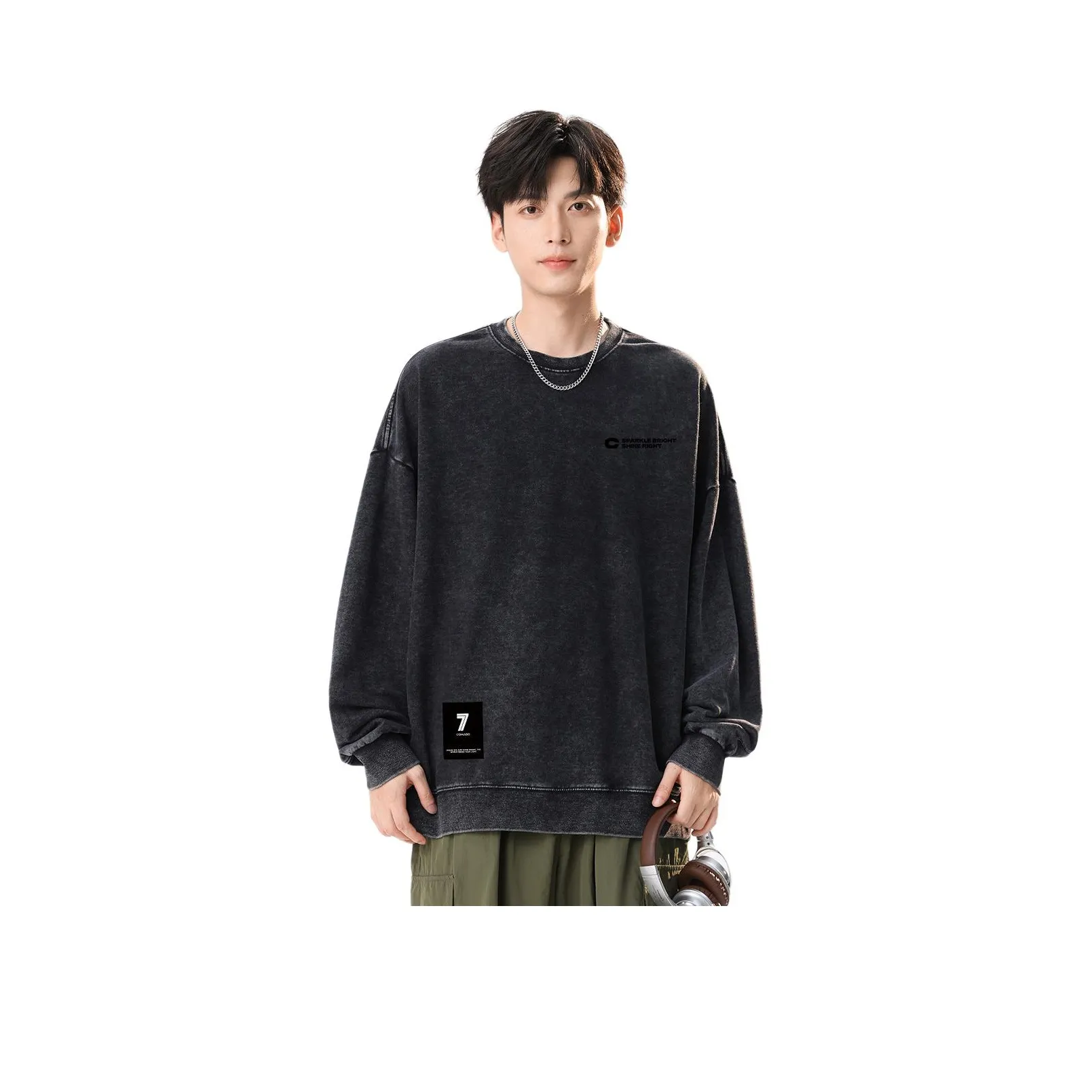 CCAABB Черный Мужской Свитшот