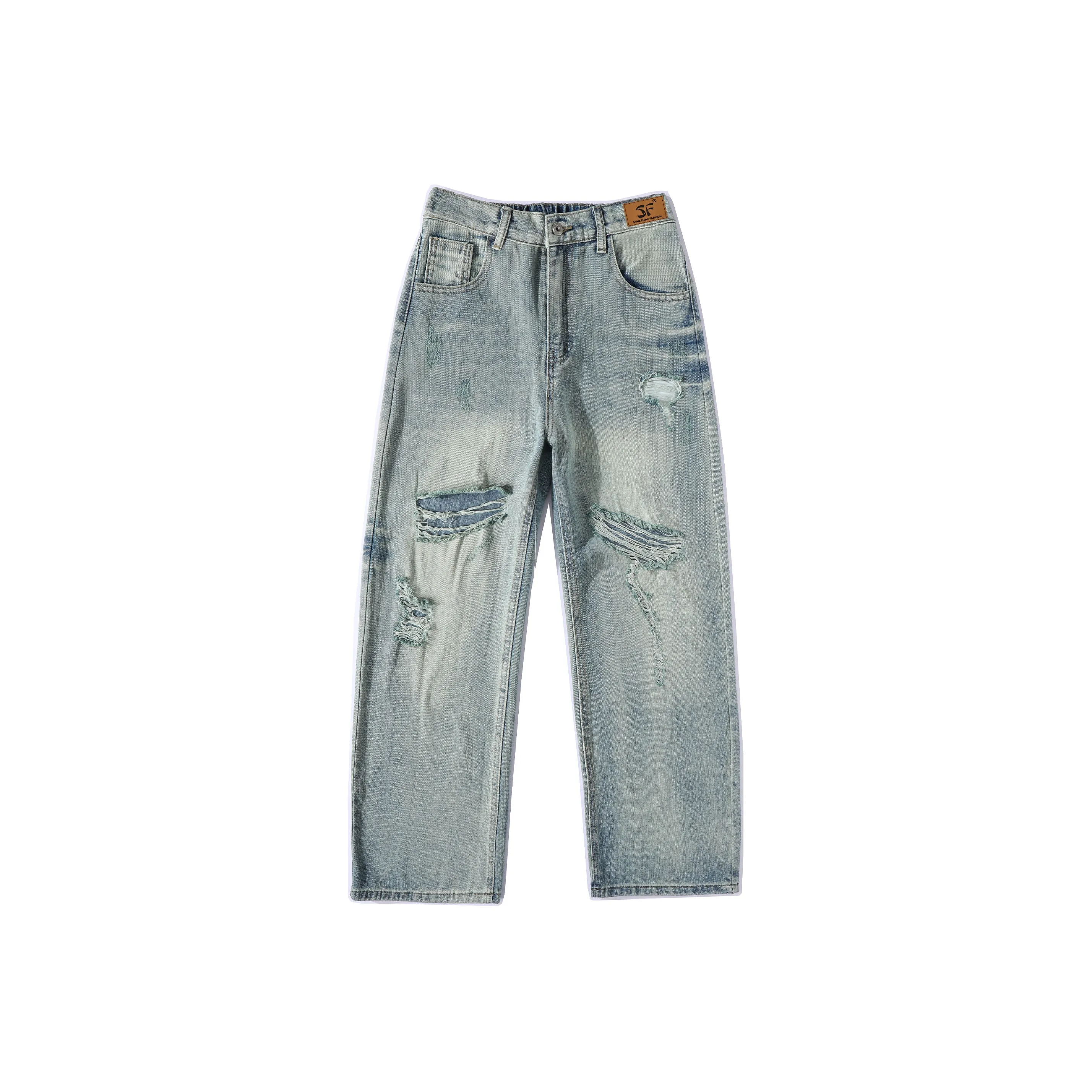 SAME FLOW Мятно-зеленый [Базовый стиль позиционирования] Унисекс Джинсы