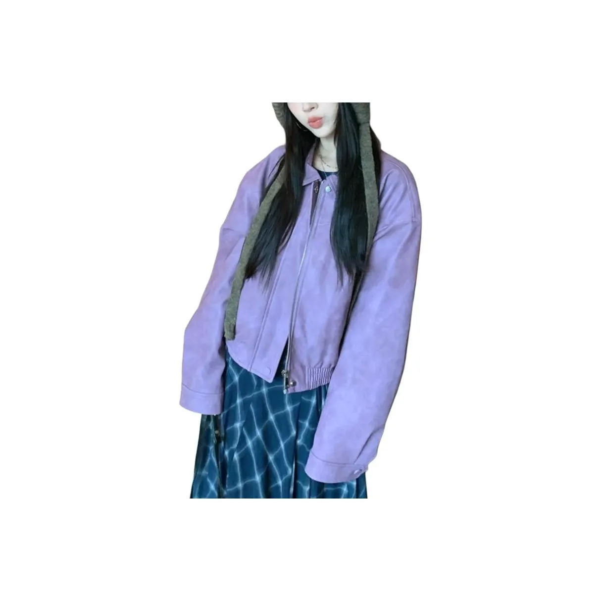 Amyway Фиолетовый Укороченный Женский Куртки