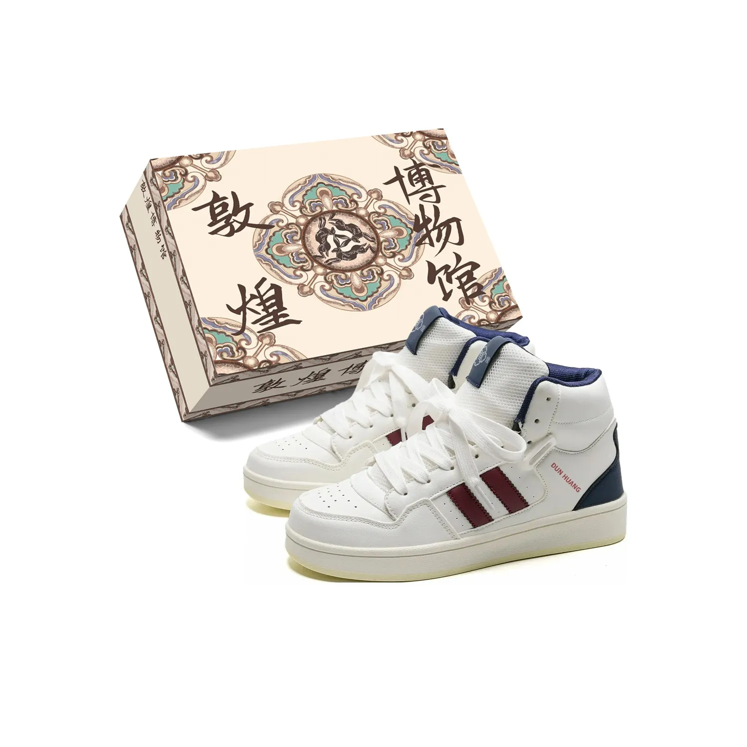 Dunhuang Museum Износостойкие противоскользящие высокие кроссовки для скейтбординга унисекс