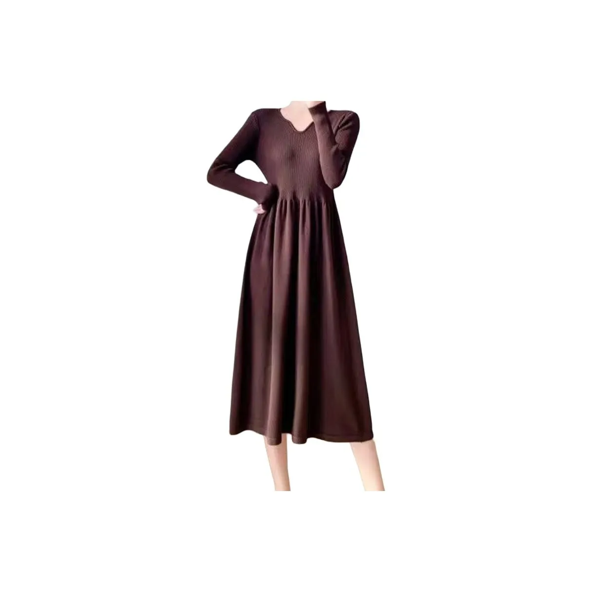 XIANSINIAO Длинное платье с длинными рукавами женское