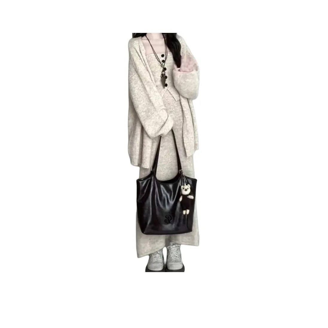 XIANSINIAO Длинное платье с длинными рукавами женское