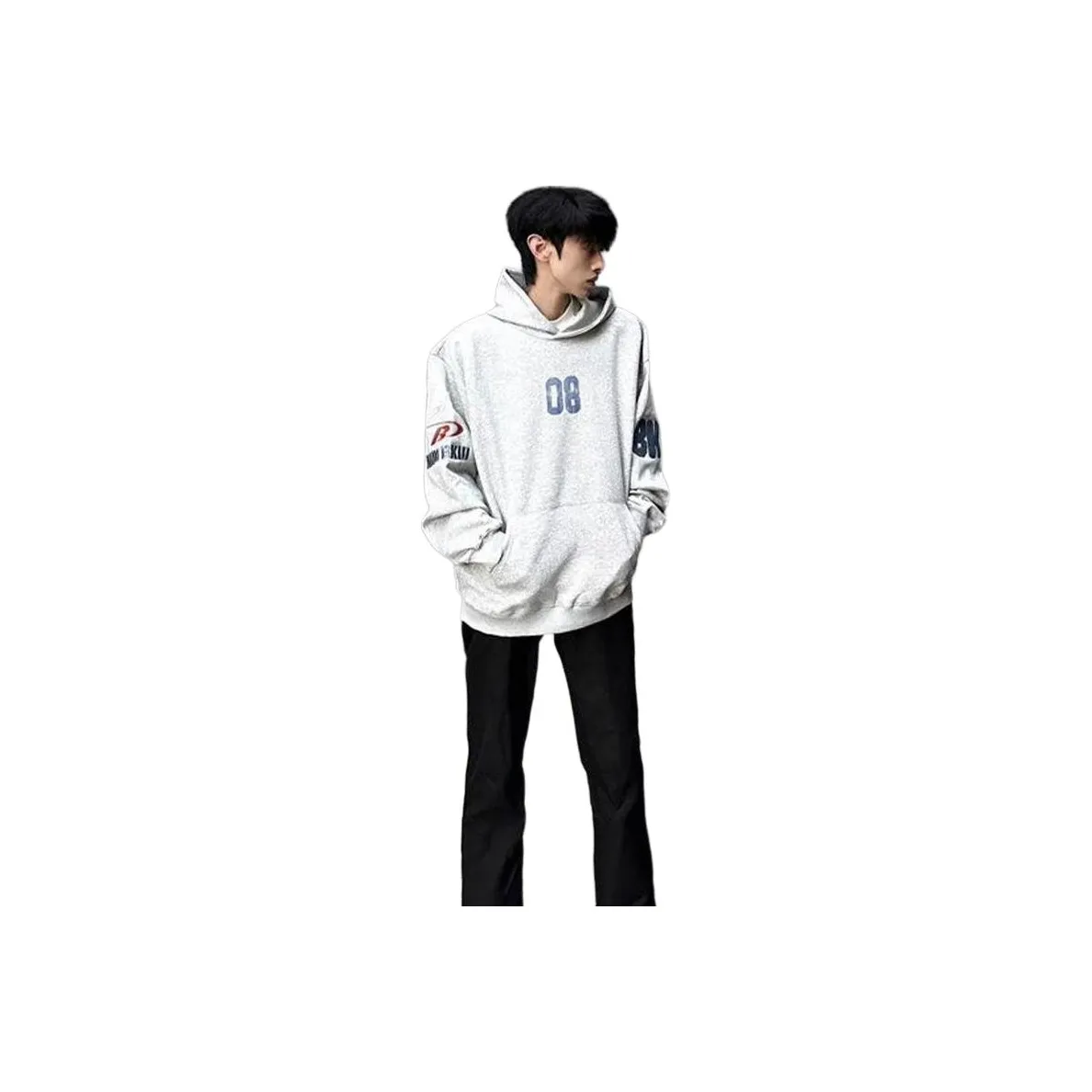 BONAS Белый Серый Мужской Свитшот