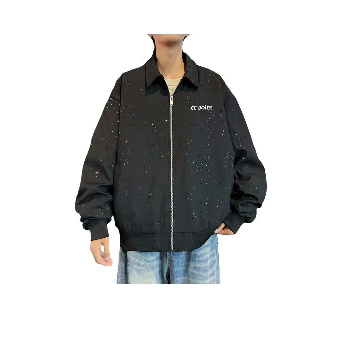 FAWENXIANGZI Black Baby'S Breath Мужские Куртки