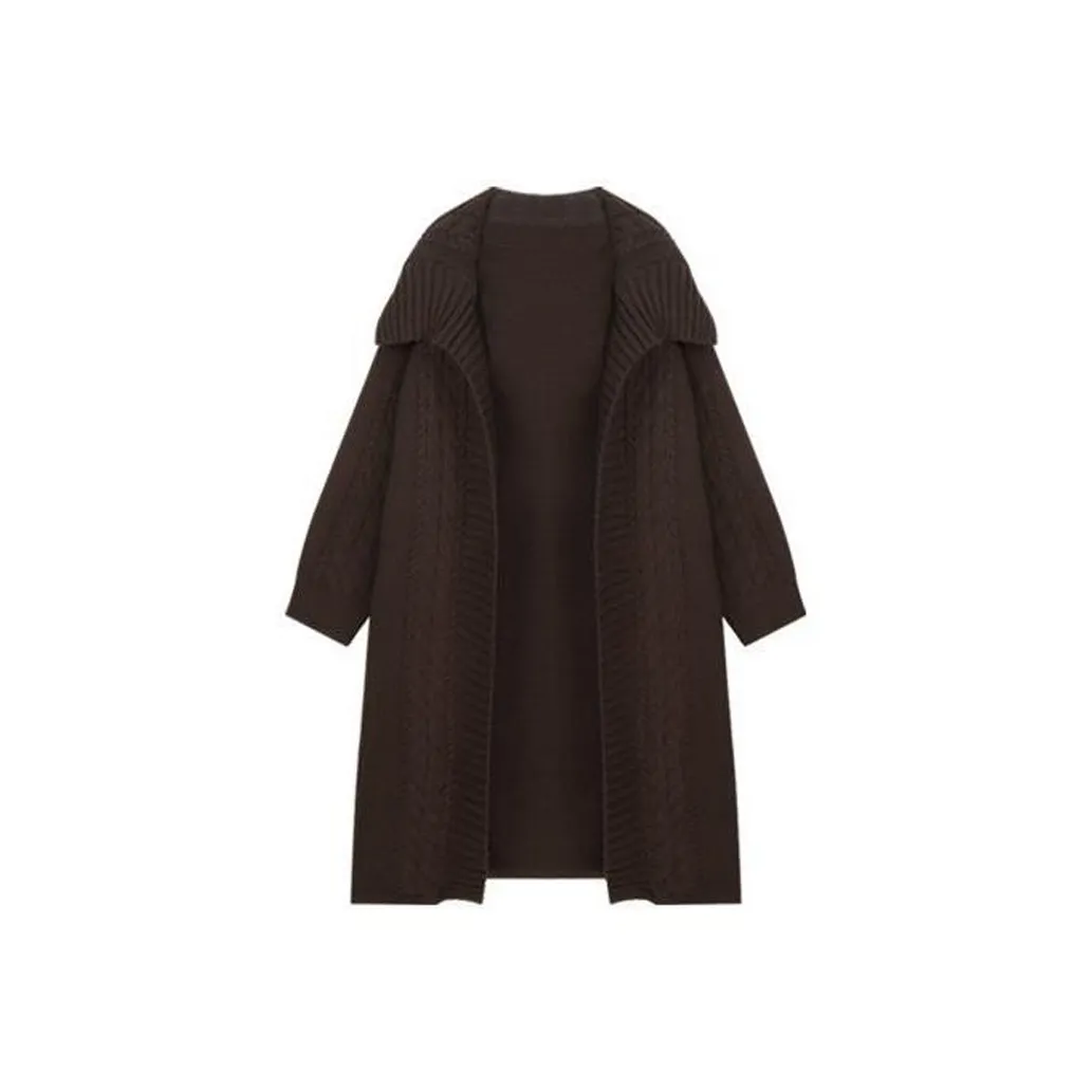 Dippanis Кофе Пальто Женские Трикотаж