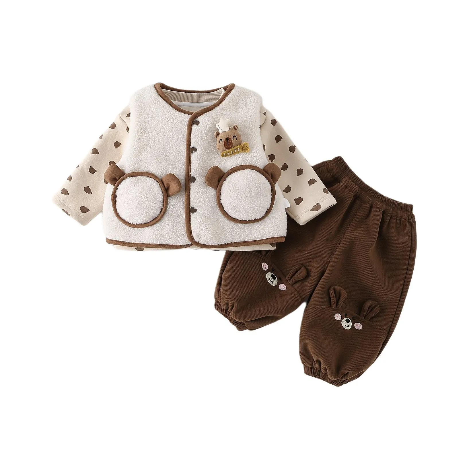 XiaoJinBu Комплекты одежды с флисовой подкладкой для детей