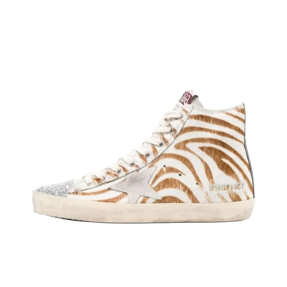 Golden Goose Skateboard Shoes Women's Mid Top Beige Umber