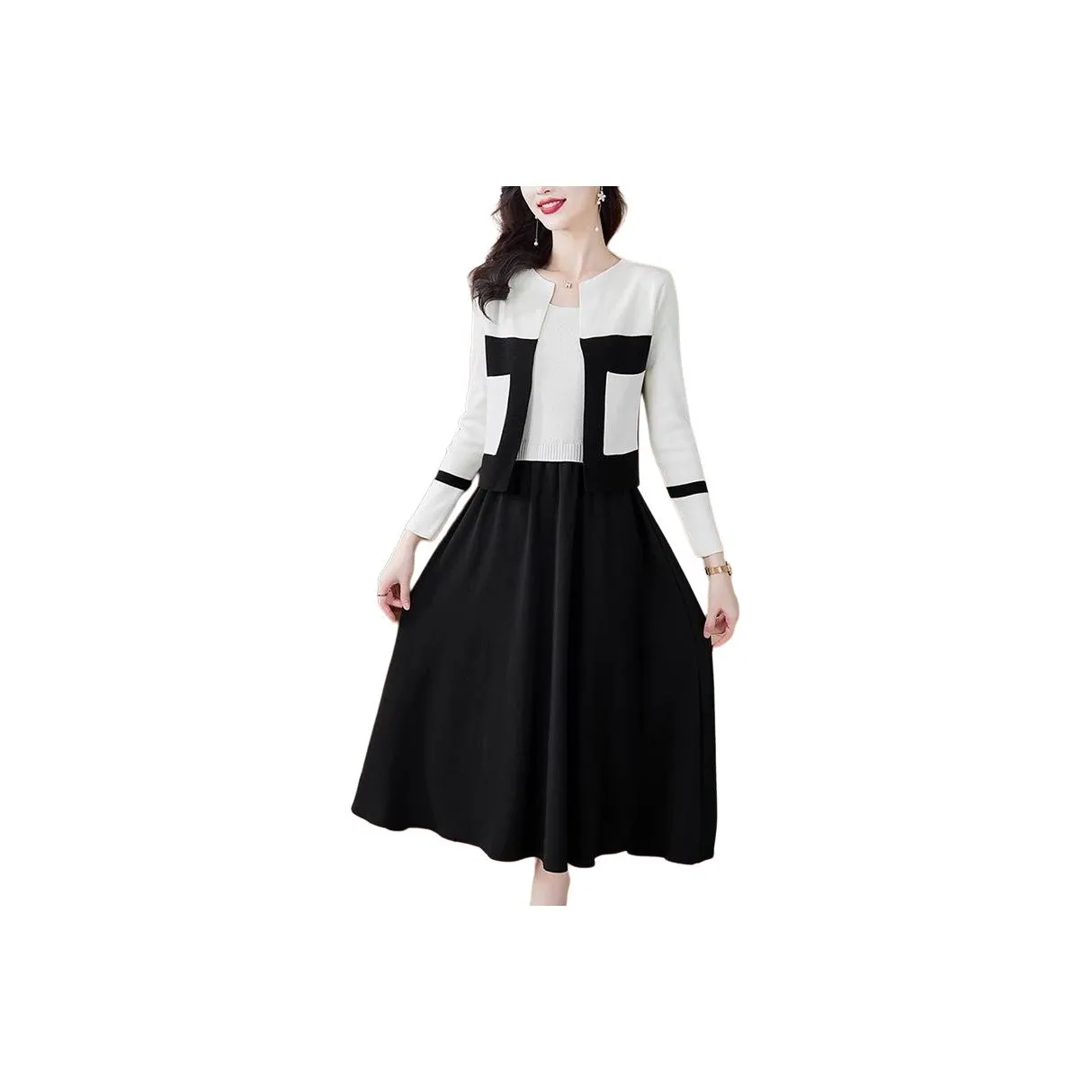 XIANSINIAO Длинное платье с длинными рукавами женское