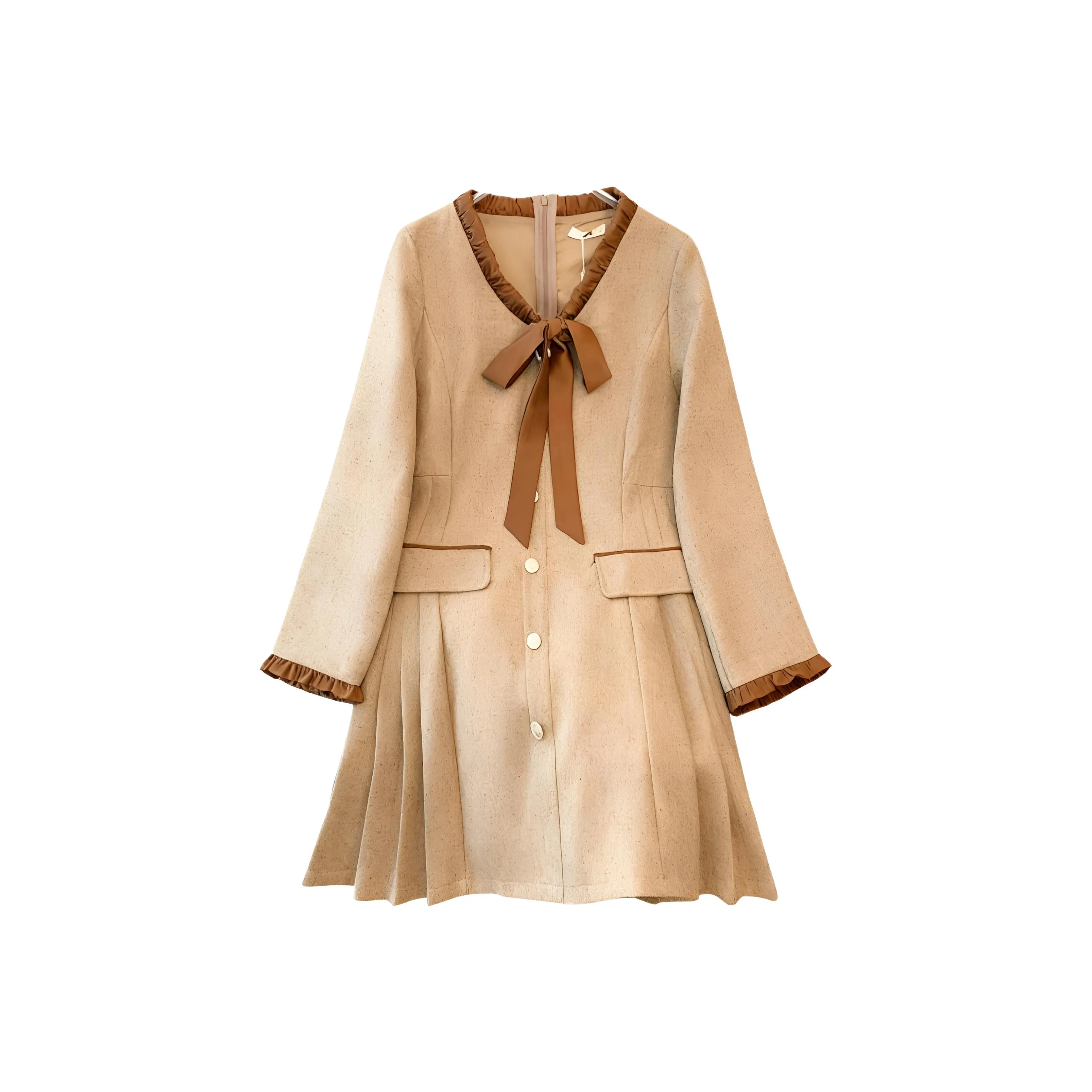 SECFLY OFFICIAL Длинное платье с длинными рукавами женское