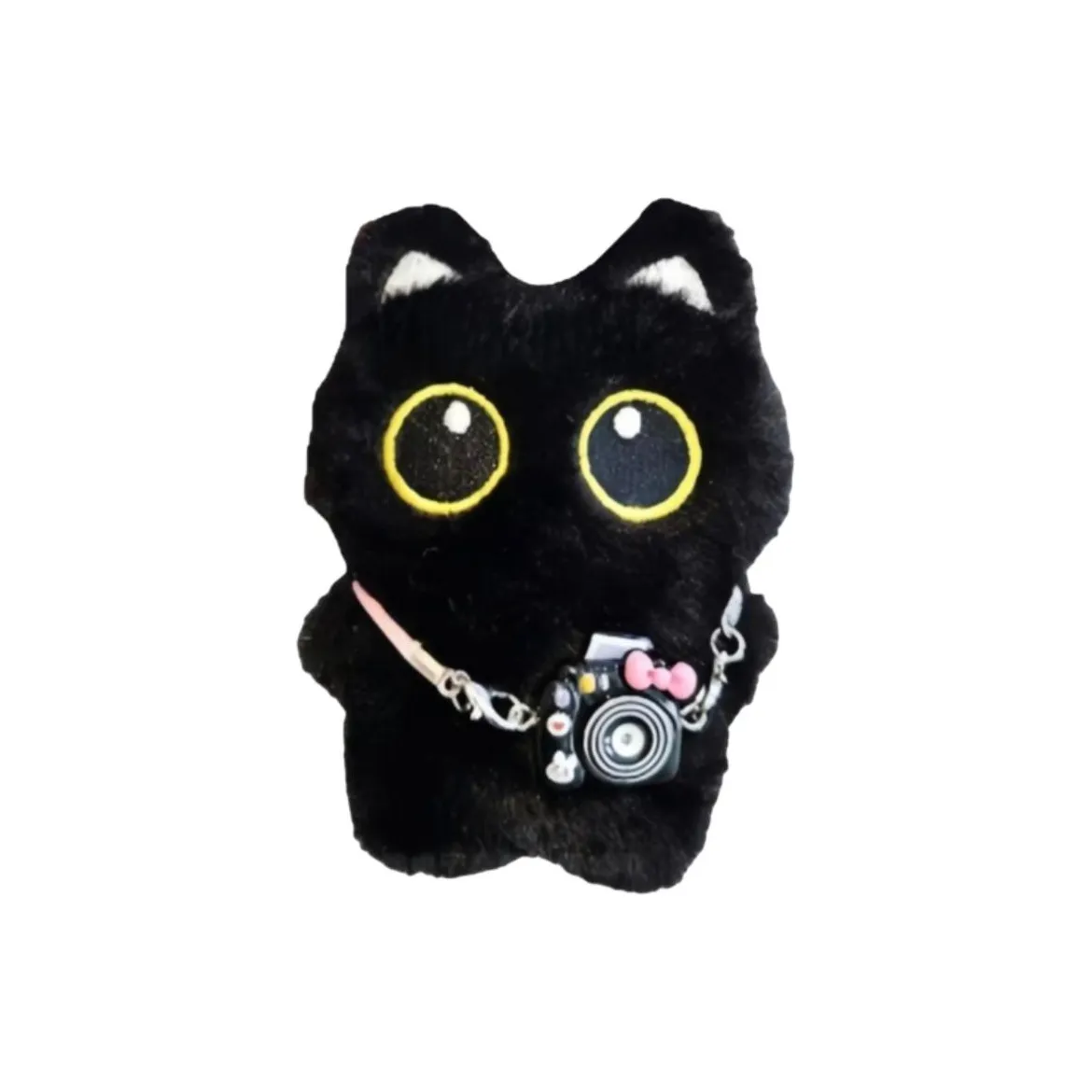 MENGXIAOZAI Креативный Милый Фотография Большой Глаз Маленький Черный Кот Плюшевый Брелок 10 см Рекомендуемая Высота