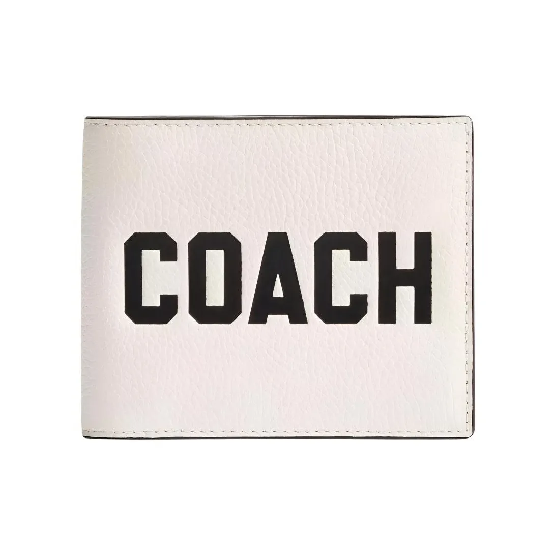 COACH 3 IN 1 Wallet Полированная кожа с эффектом галечного покрытия Мини Унисекс Белый