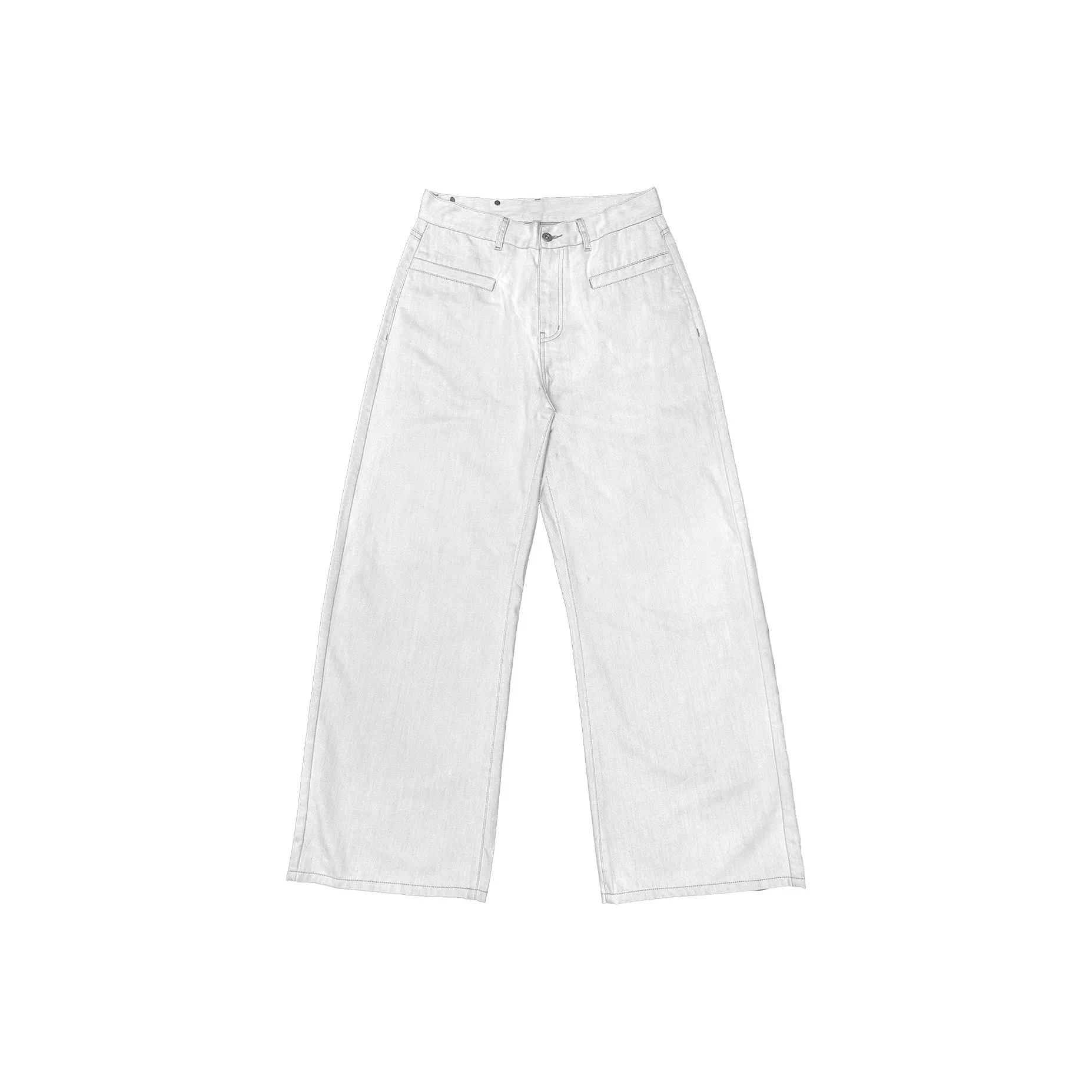 WANNA LAB Белый Унисекс Джинсы