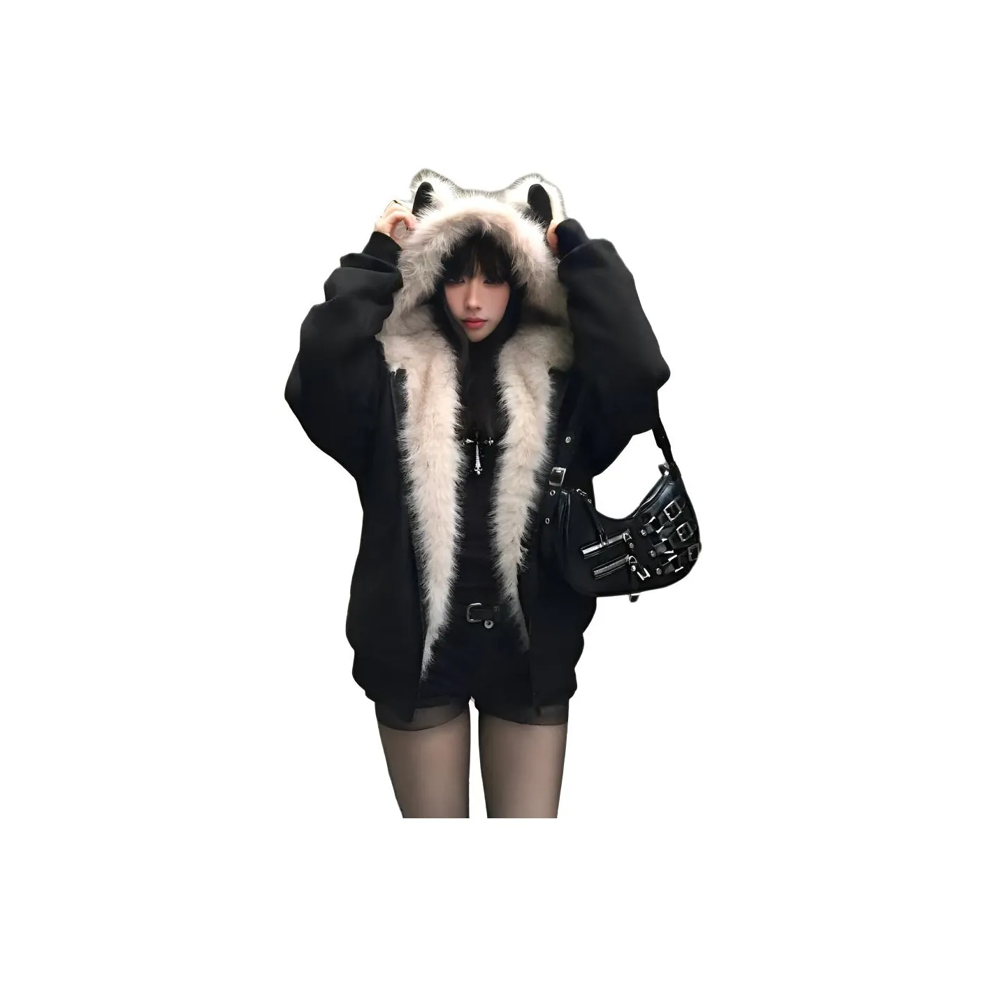 MUCCHIC Черный Женский Пуховик