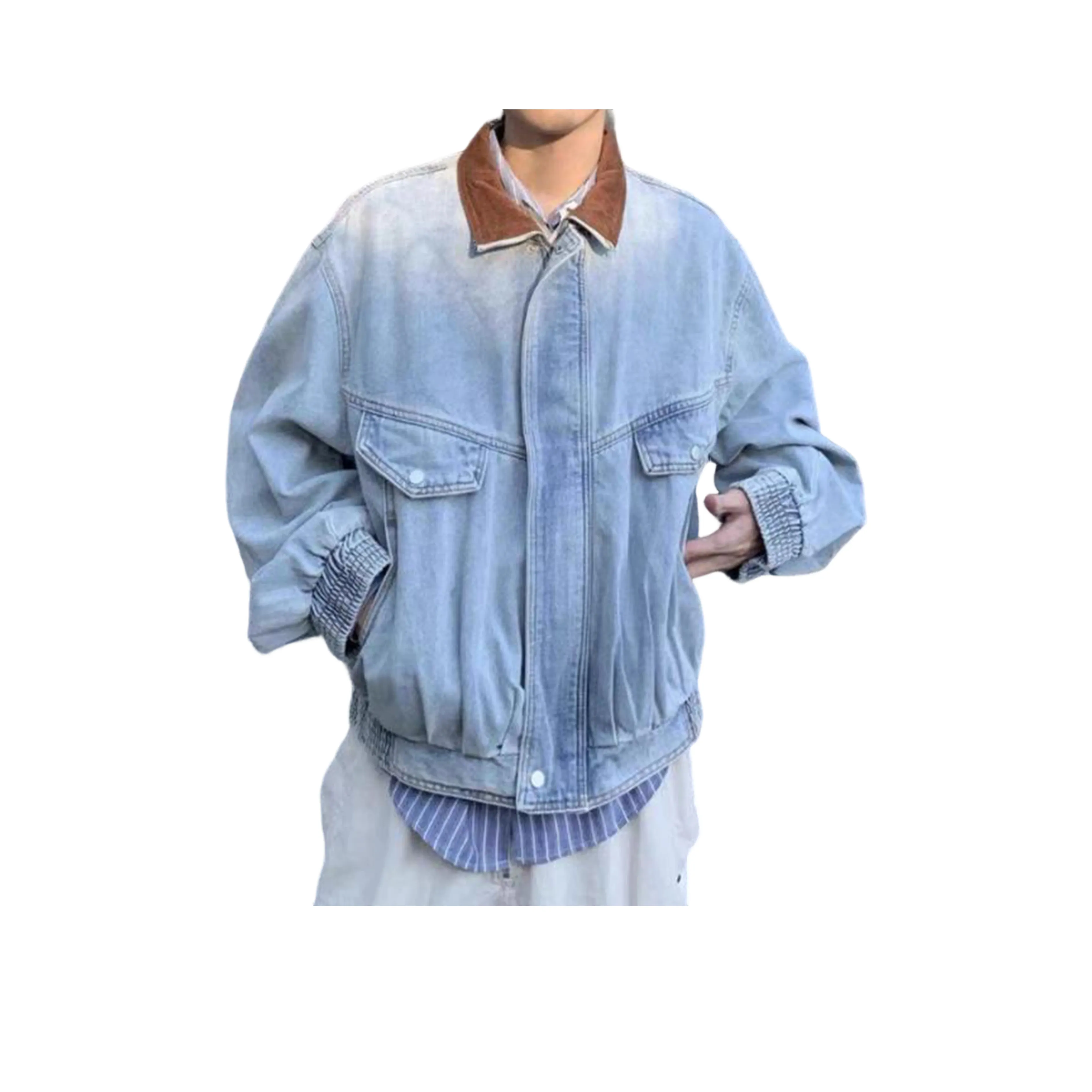 GANGZAI Синий Унисекс Джинсовые куртки