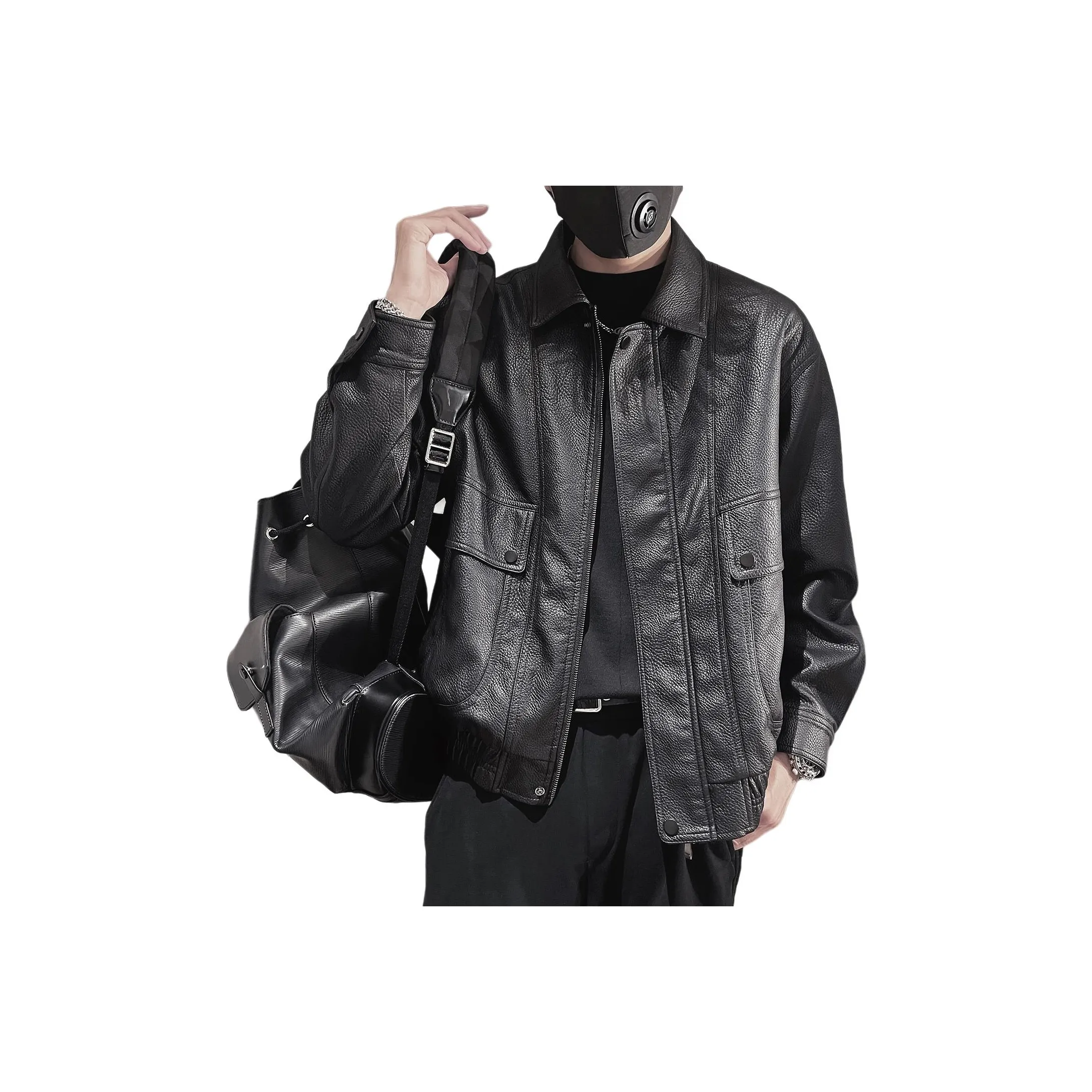 AWAO Черный Унисекс Кожаные куртки