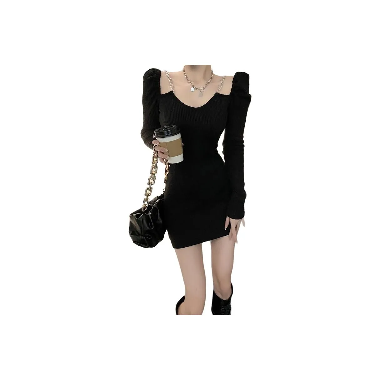 VINMUK Длинное платье с длинными рукавами женское