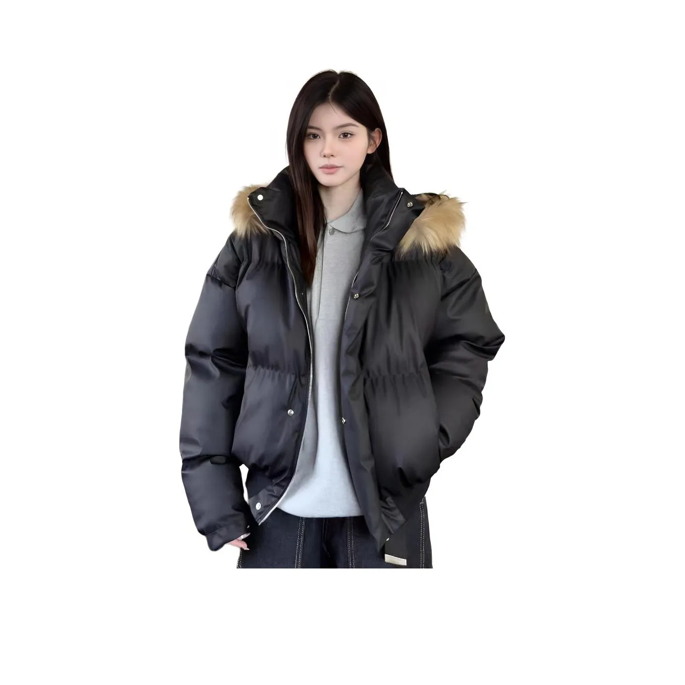 CORNILOT Черный флис с подкладкой и утолщенный унисекс пуховик (пуховики)