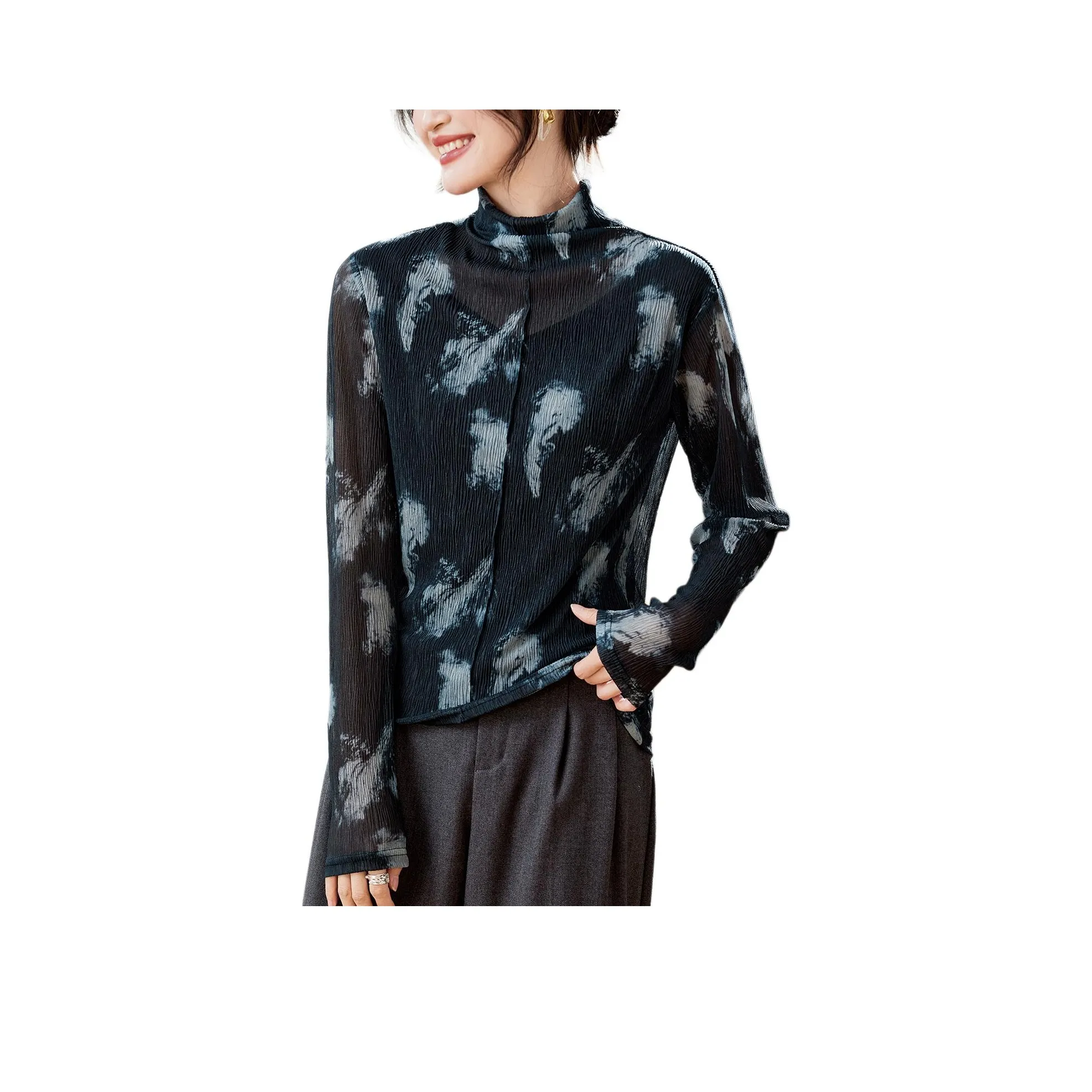 YPUT Tie Dye Черные Женские T-рубашки